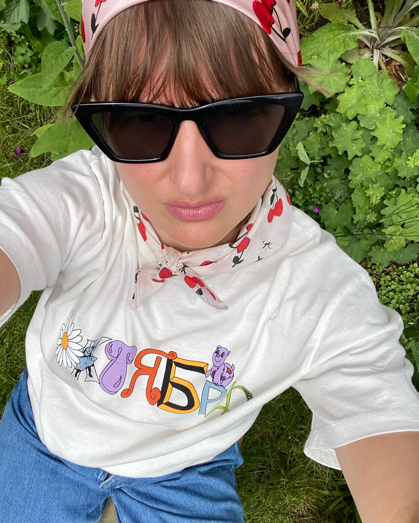 Painted Cherry and Bow Cotton 90's Bandana