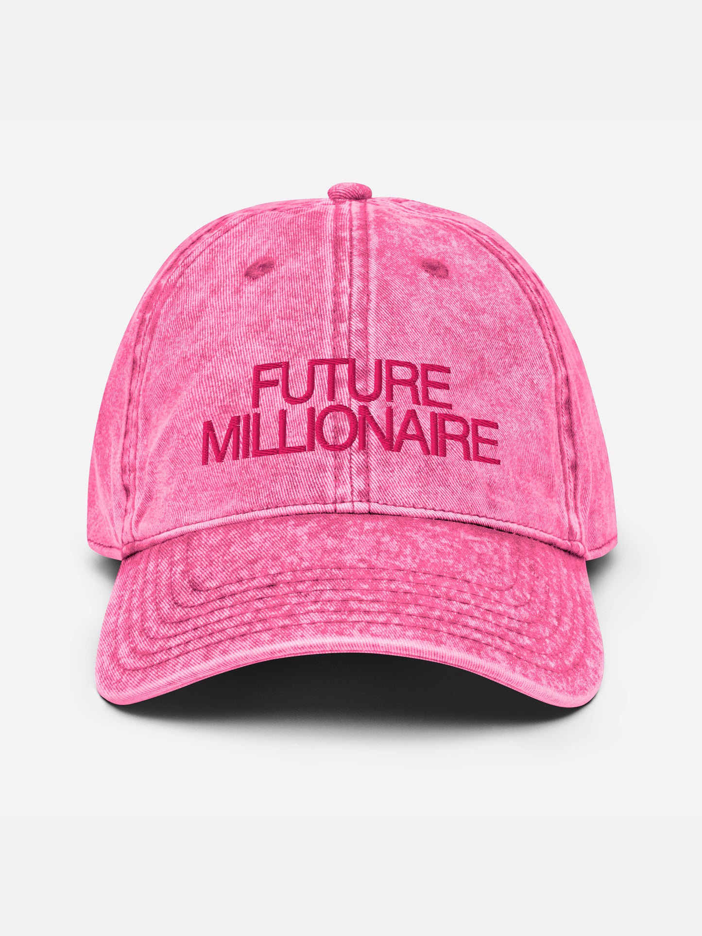 Future Millionaire Embroidered Washed Pink Unisex Cap