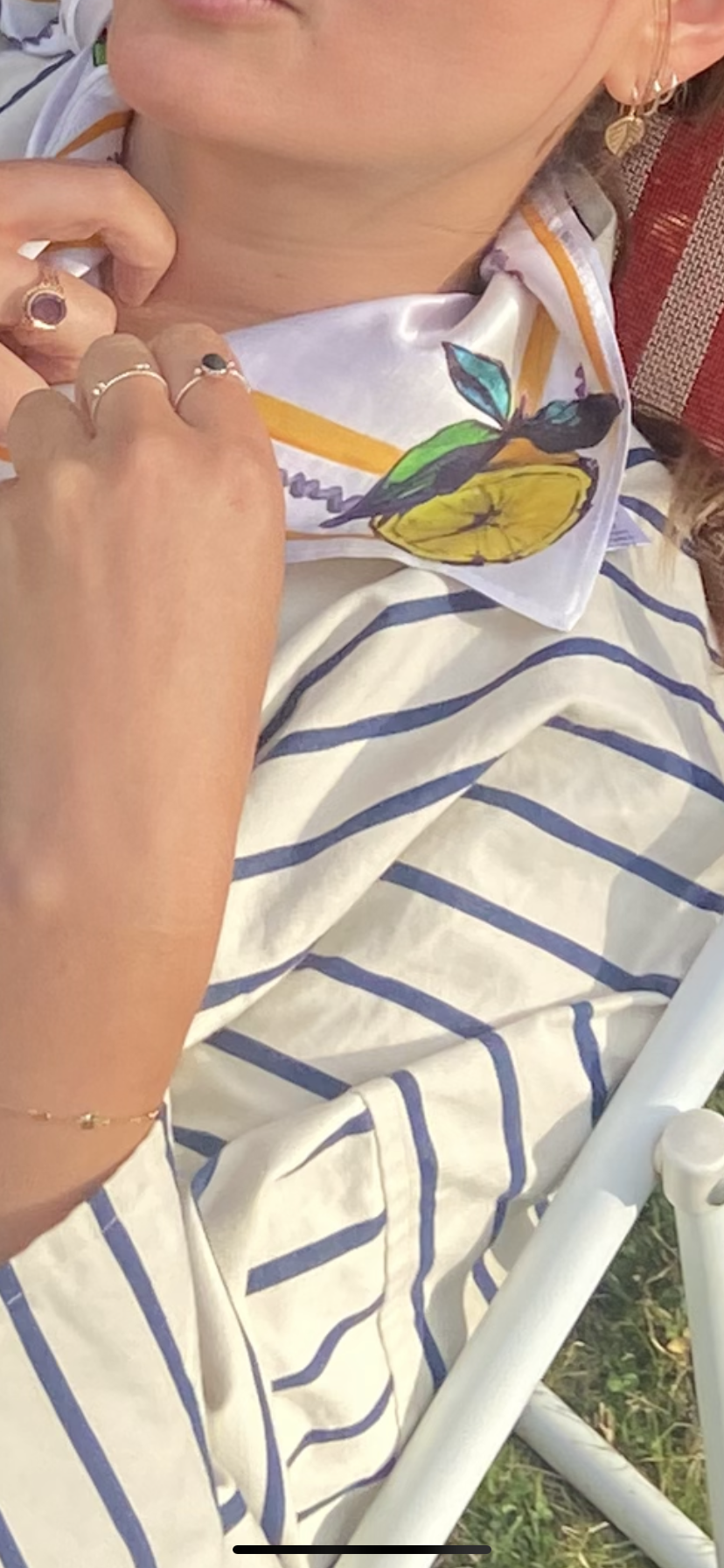 Lemon Print Satin Silk Bandana