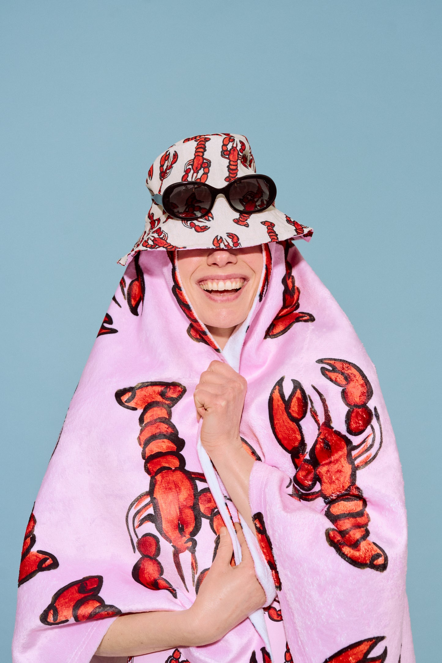 Red Painted Lobster Reversible Bucket Hat