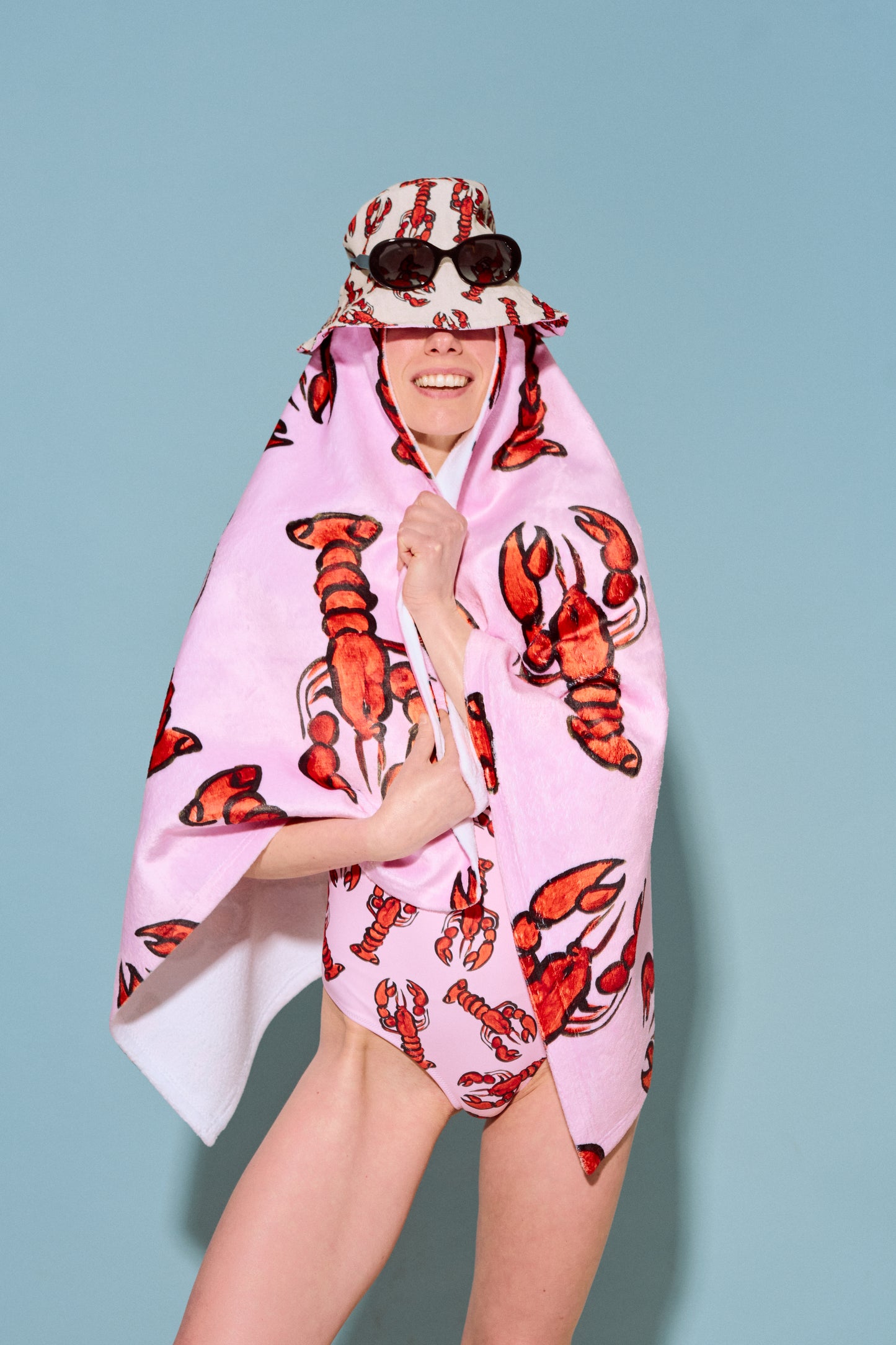 Red Painted Lobster Reversible Bucket Hat