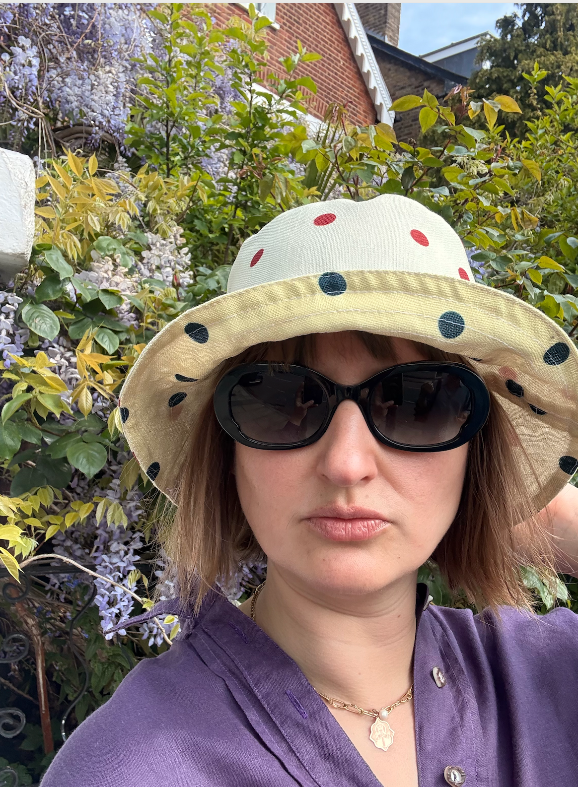Polkdadot Butter Yellow Reversible Bucket Hat
