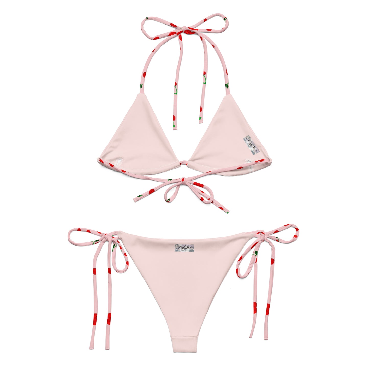 Cherry All-over print Recycled String Bikini