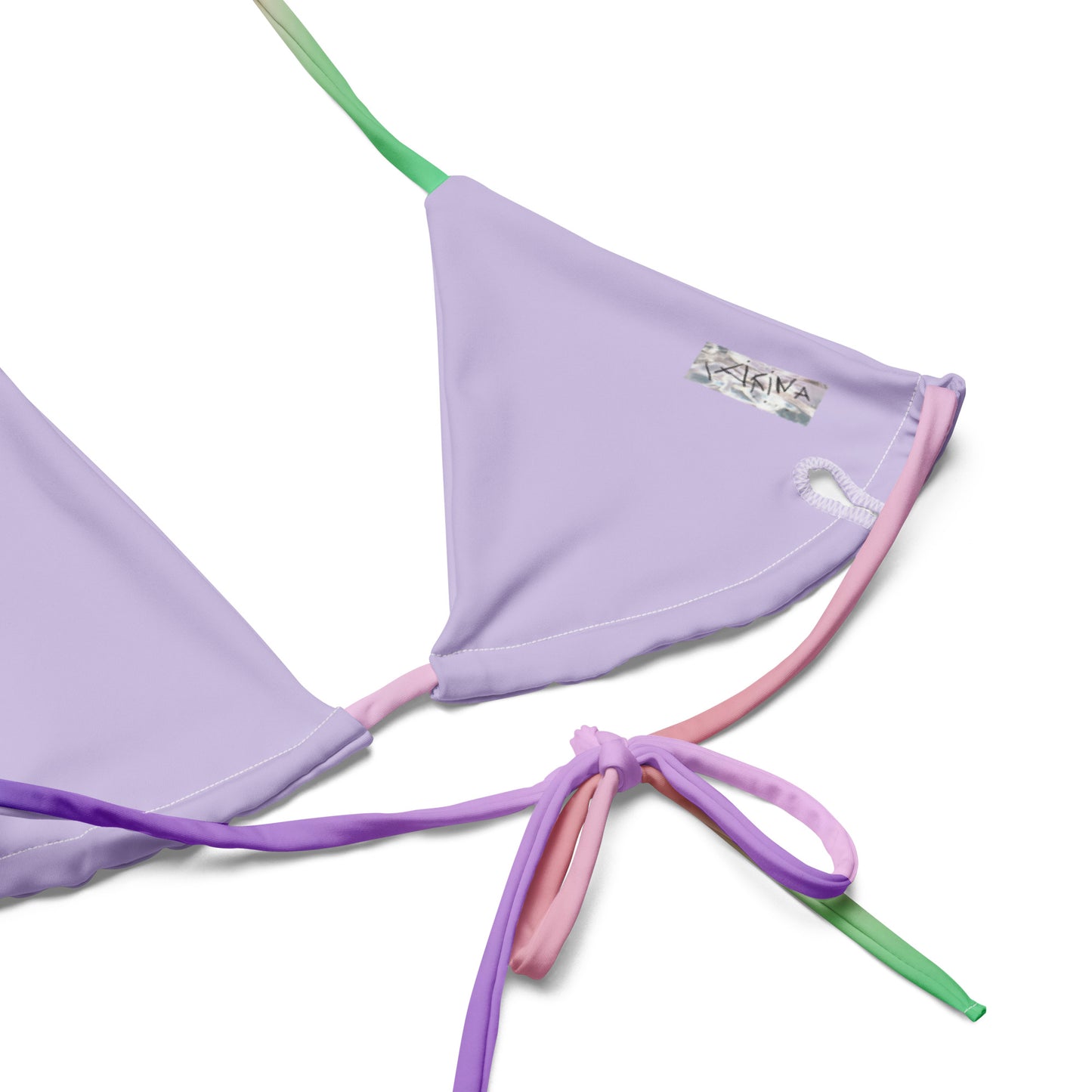 Gradient All-over print recycled string bikini