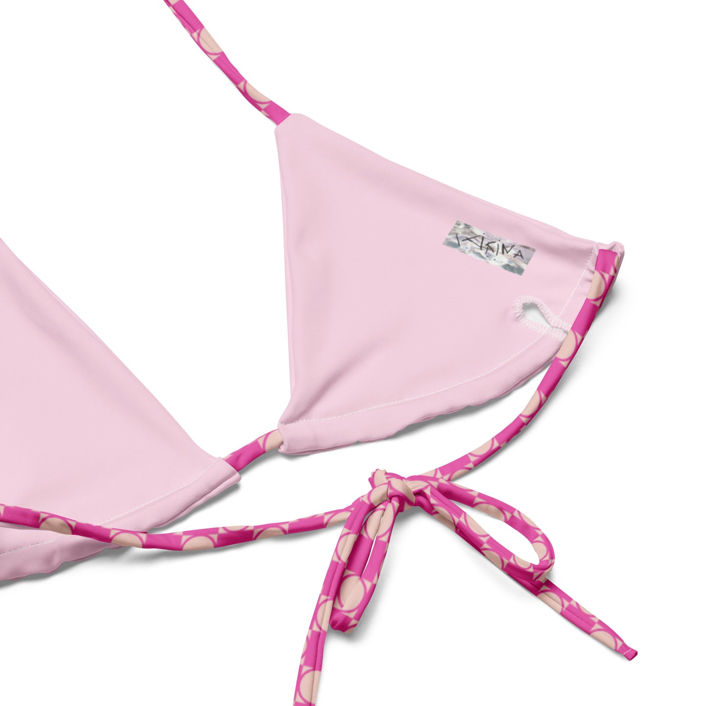Checkered All-over print recycled string bikini
