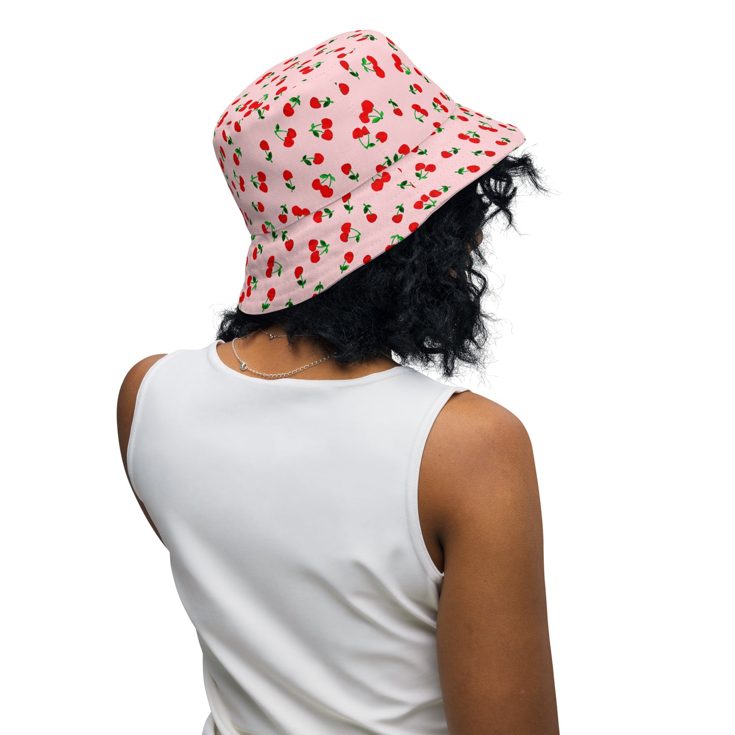 Printed Cherry Reversible Bucket Hat
