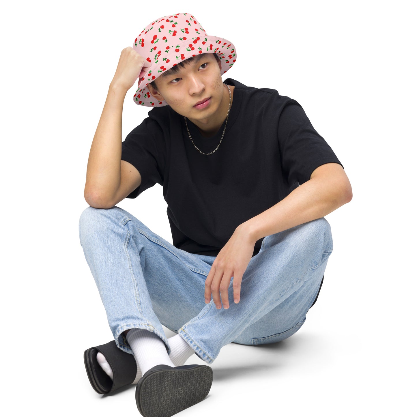 Printed Cherry Reversible Bucket Hat