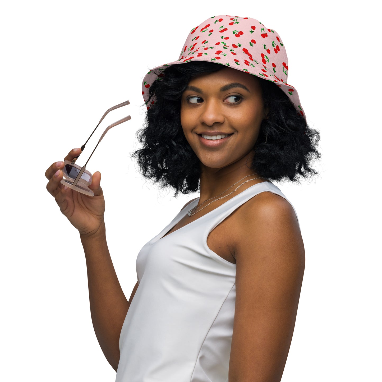 Printed Cherry Reversible Bucket Hat