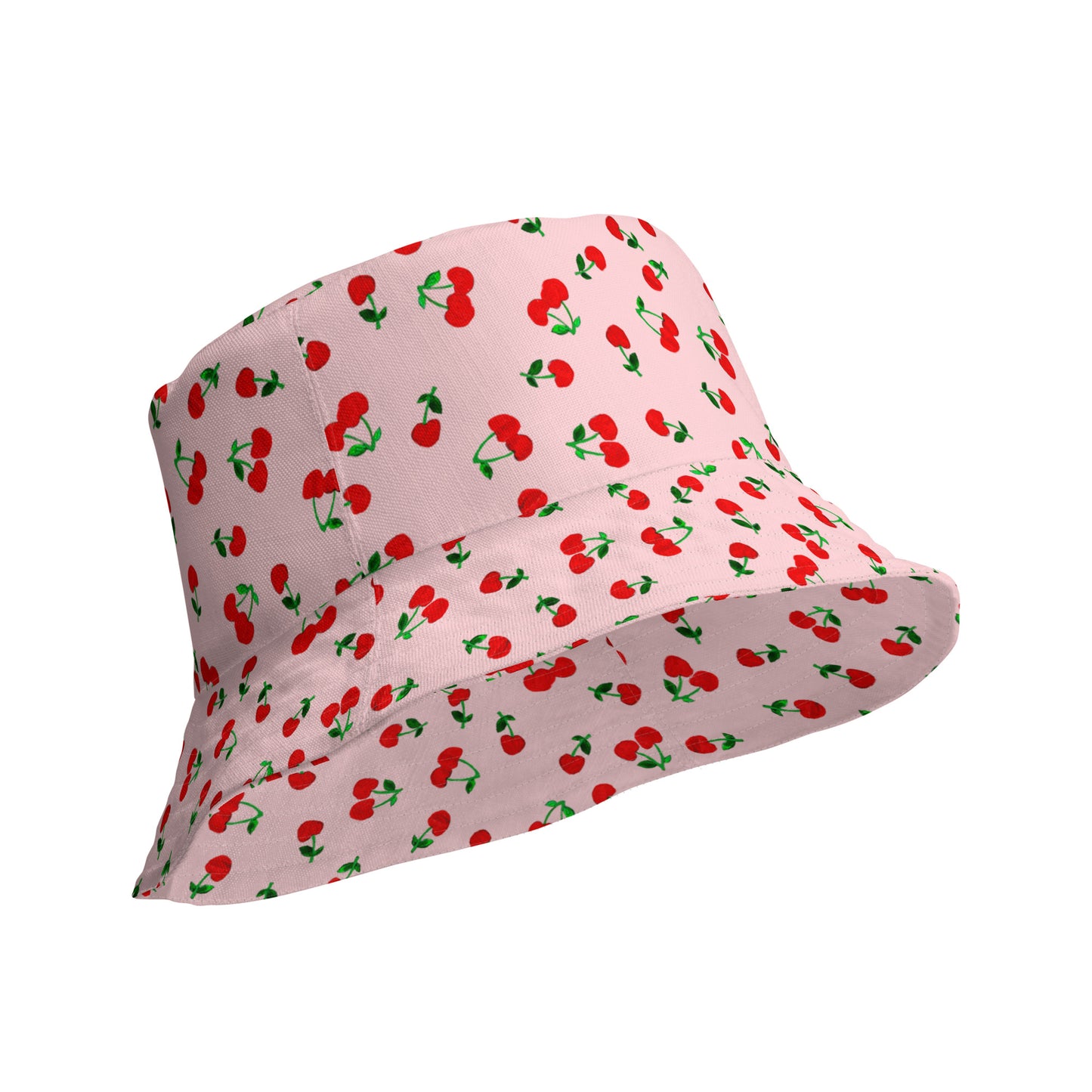 Printed Cherry Reversible Bucket Hat
