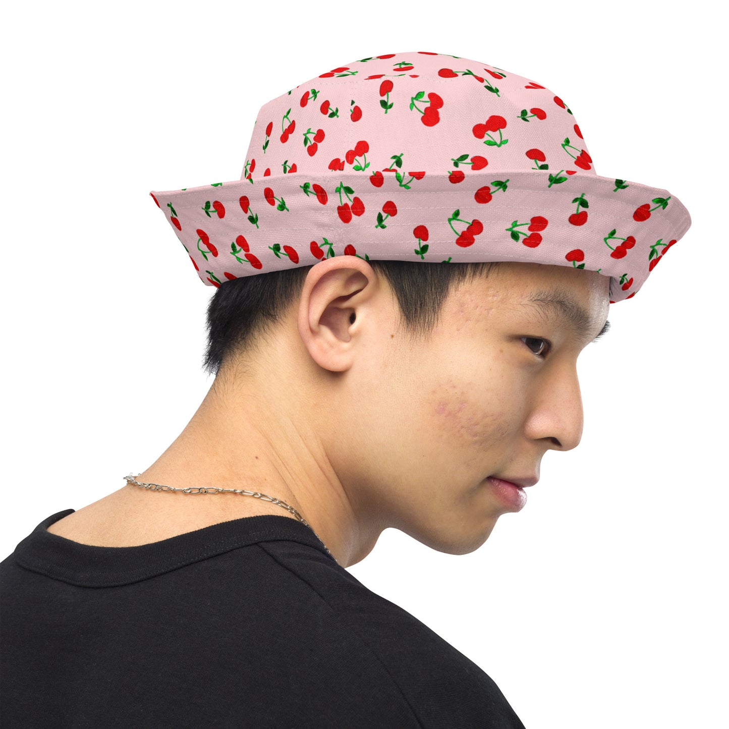 Printed Cherry Reversible Bucket Hat