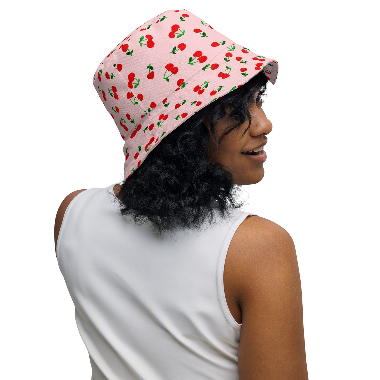 Printed Cherry Reversible Bucket Hat