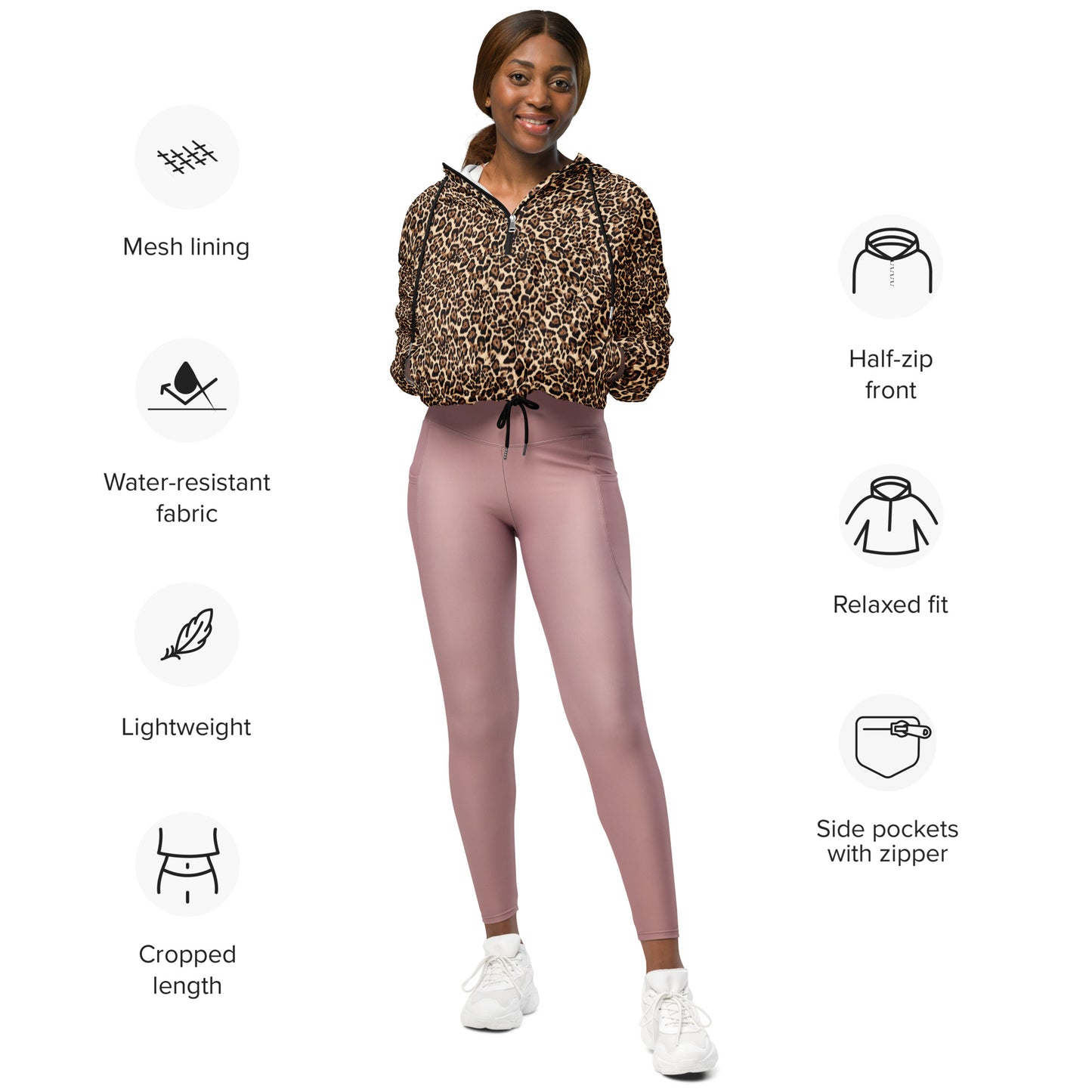Animal Print Women’s Cropped Windbreaker