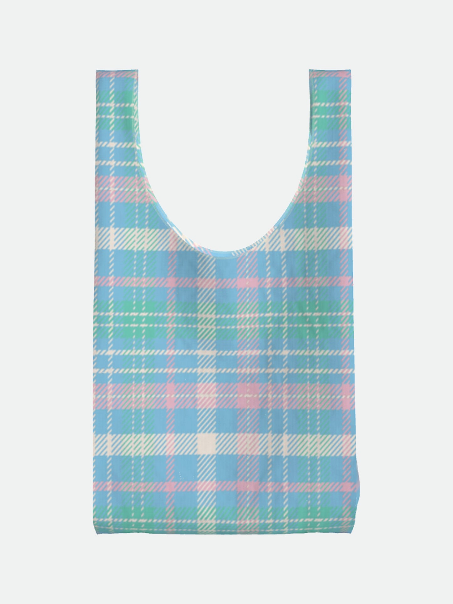 Tartan Pastel Parachute Waterproof Shopper Bag In Pastels