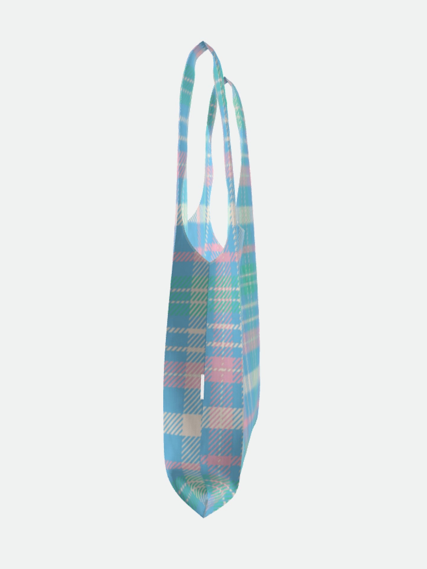 Tartan Pastel Parachute Waterproof Shopper Bag In Pastels
