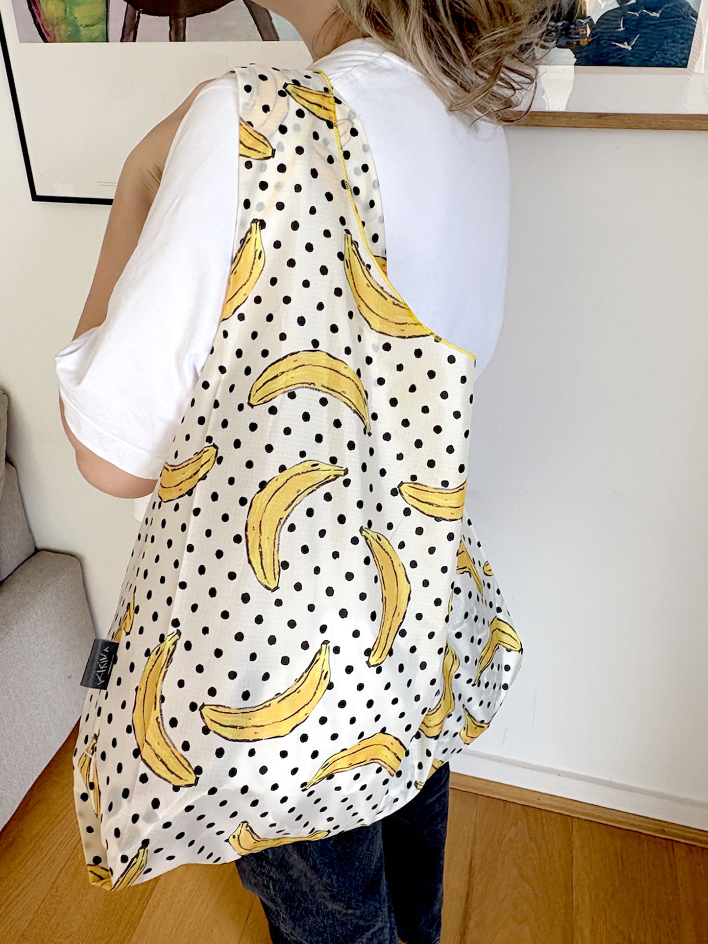 Banana Polkadot Parachute Waterproof Shopper Bag