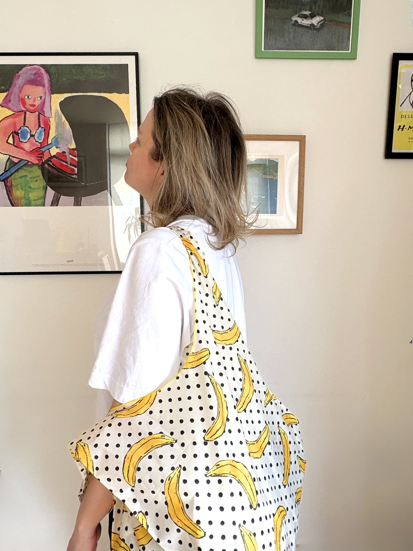 Banana Polkadot Parachute Waterproof Shopper Bag