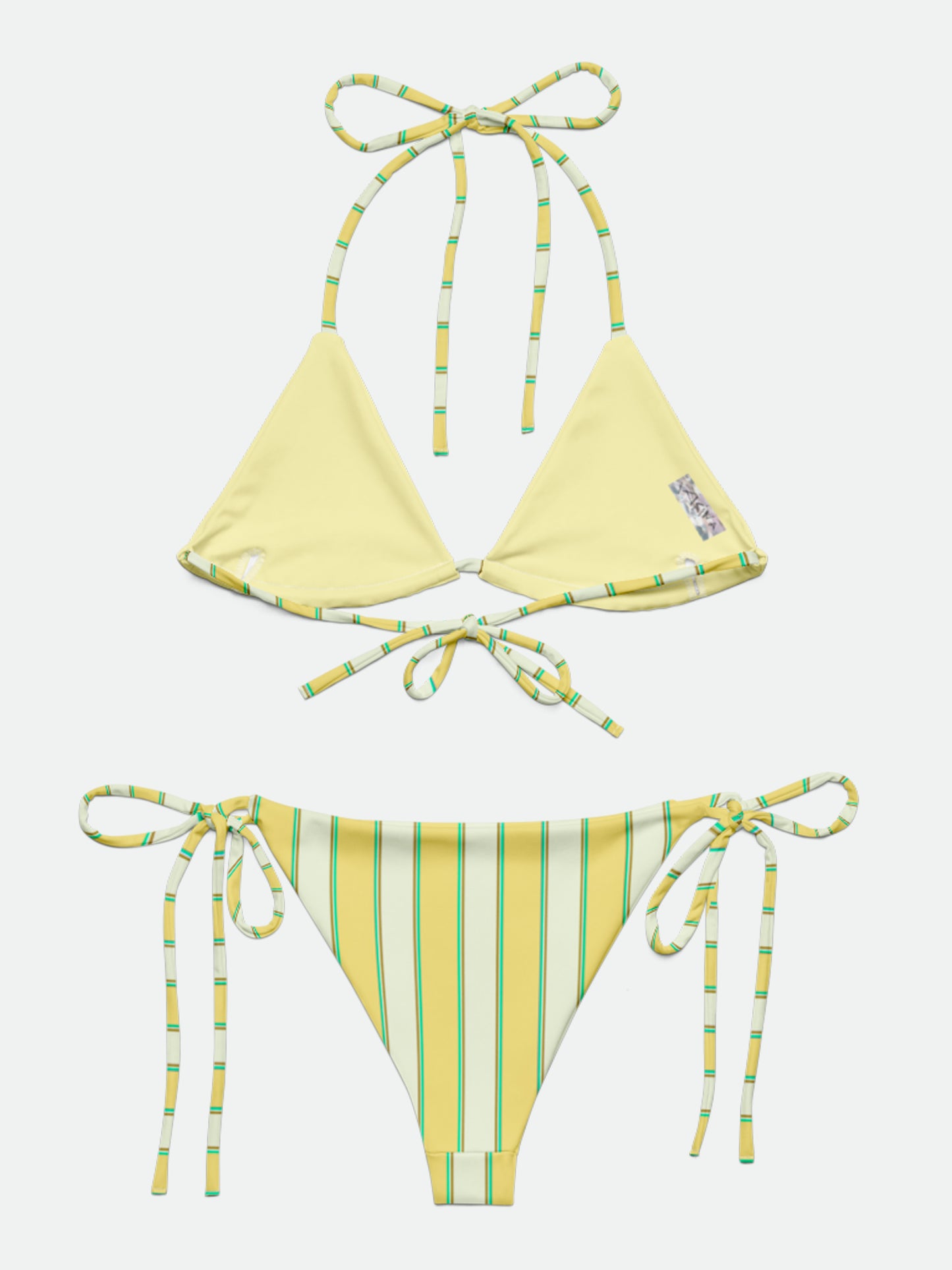 Butter yellow Stripe Recycled String bikini