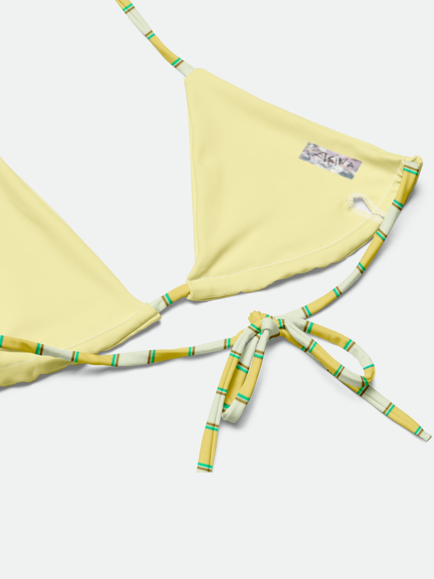 Butter yellow Stripe Recycled String bikini