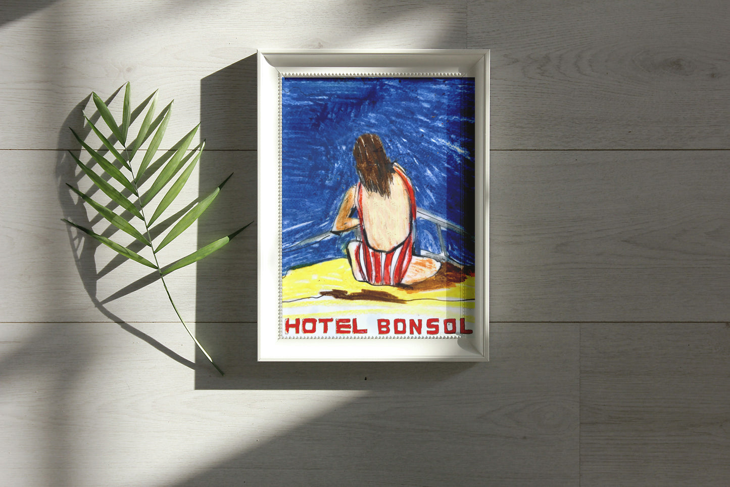 Lady on a boat. A3 Artwork. Unframed.