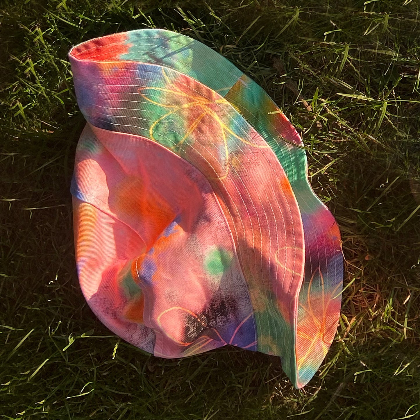 Tie Dye Printed Denim Bucket Hat