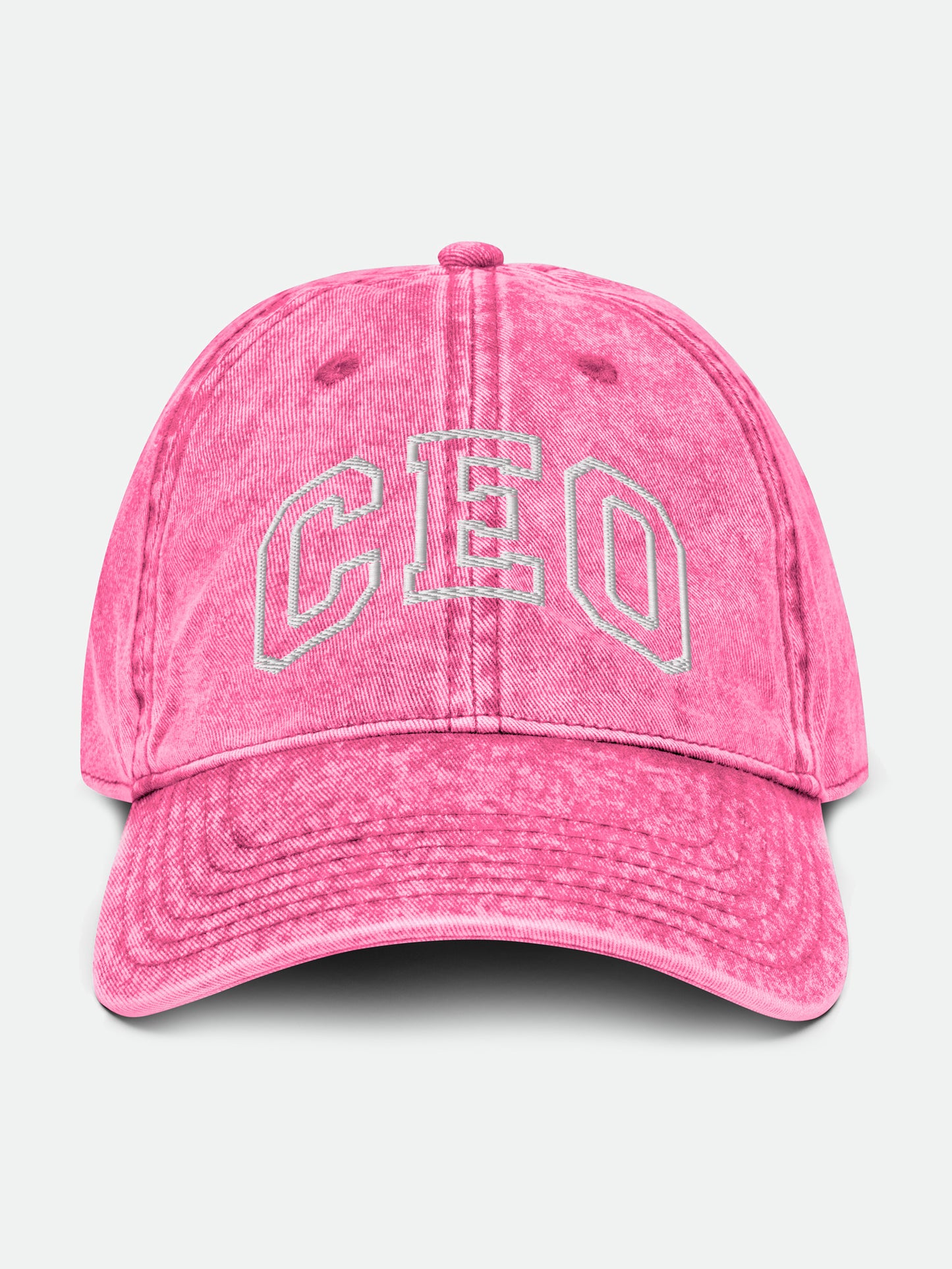 CEO Embroidered Slogan Washed Pink Cap