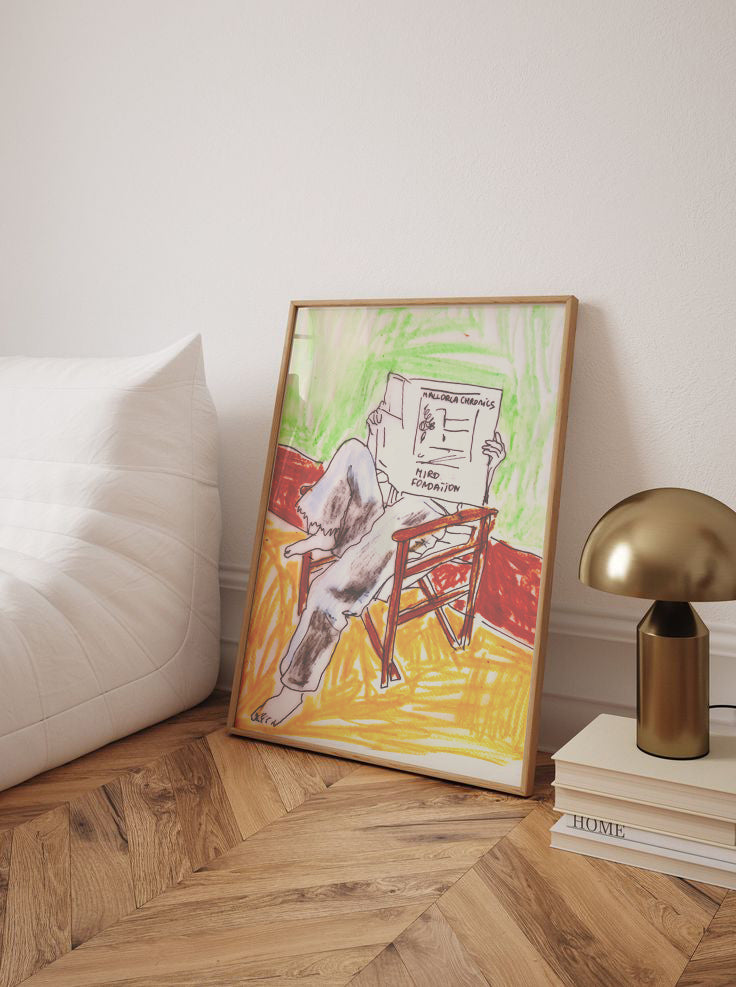 A man on a chair. A3 Artwork. Unframed