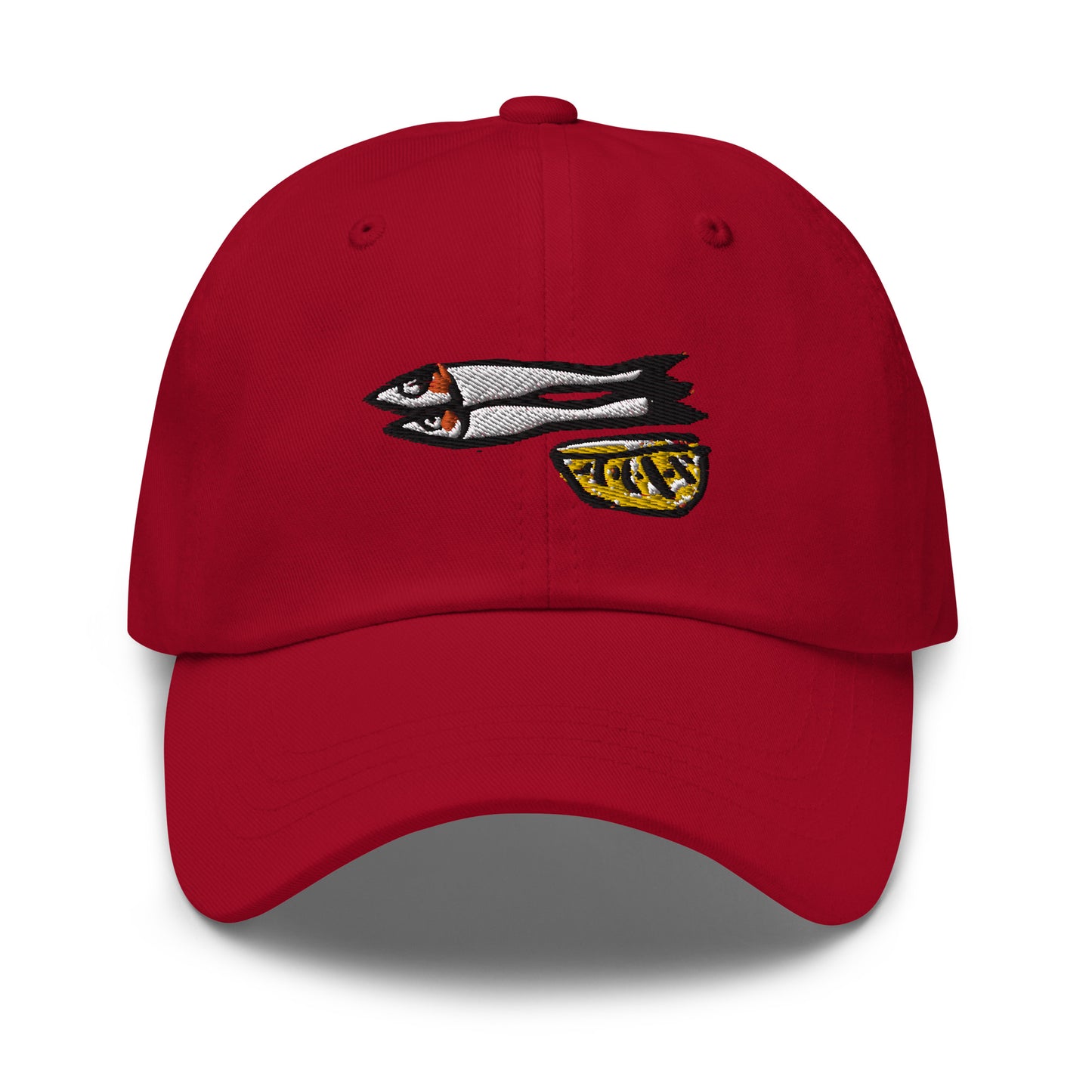 Sardines with Lemon Embroidered Cap in Pastels