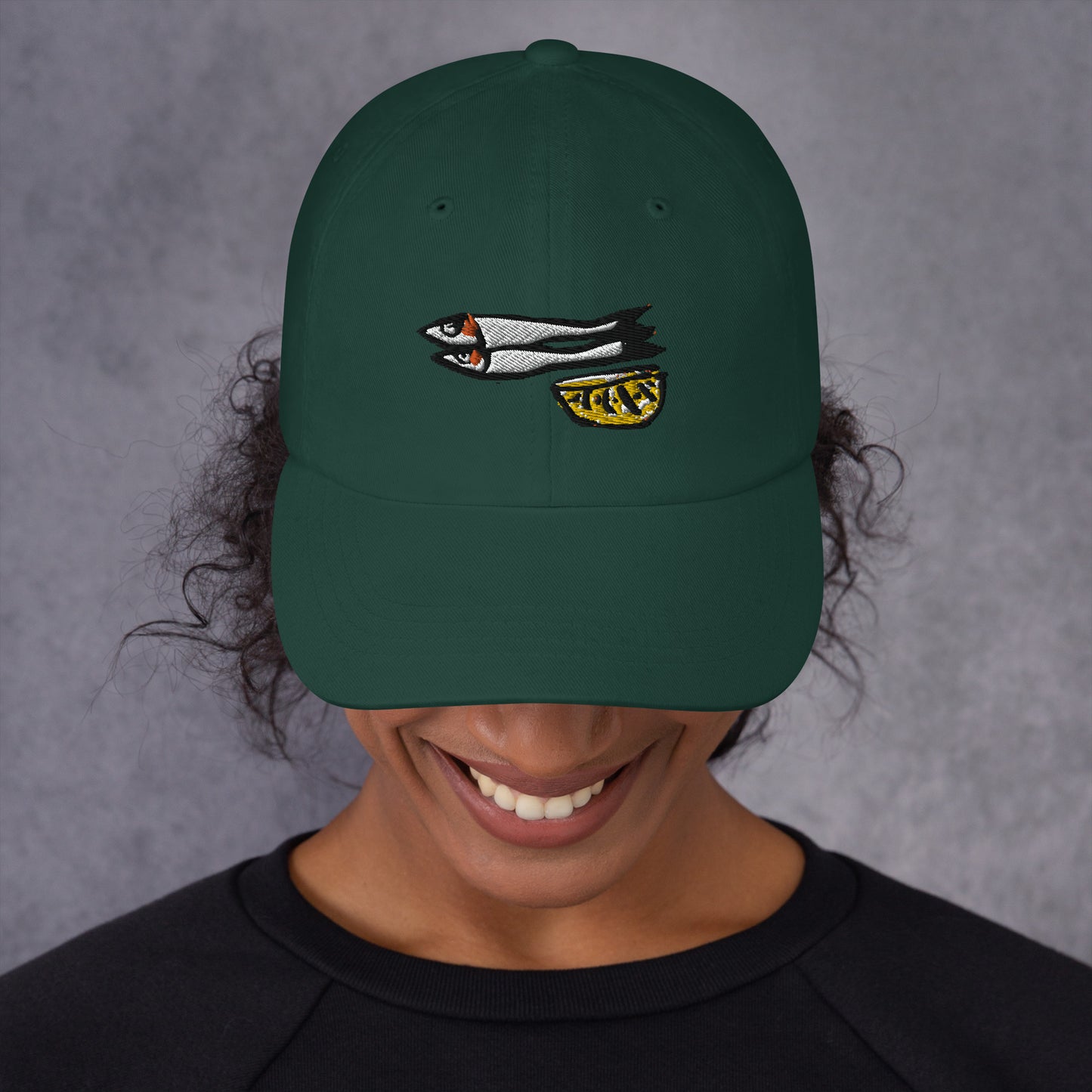 Sardines with Lemon Embroidered Cap