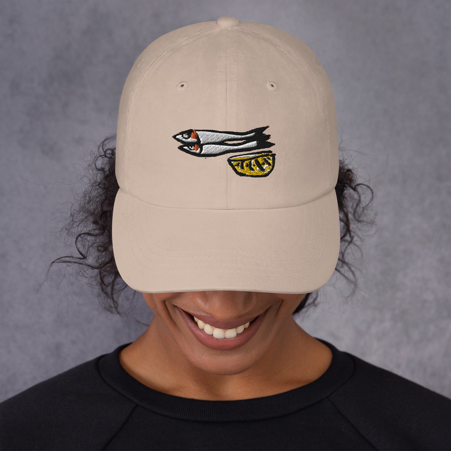 Sardines with Lemon Embroidered Cap