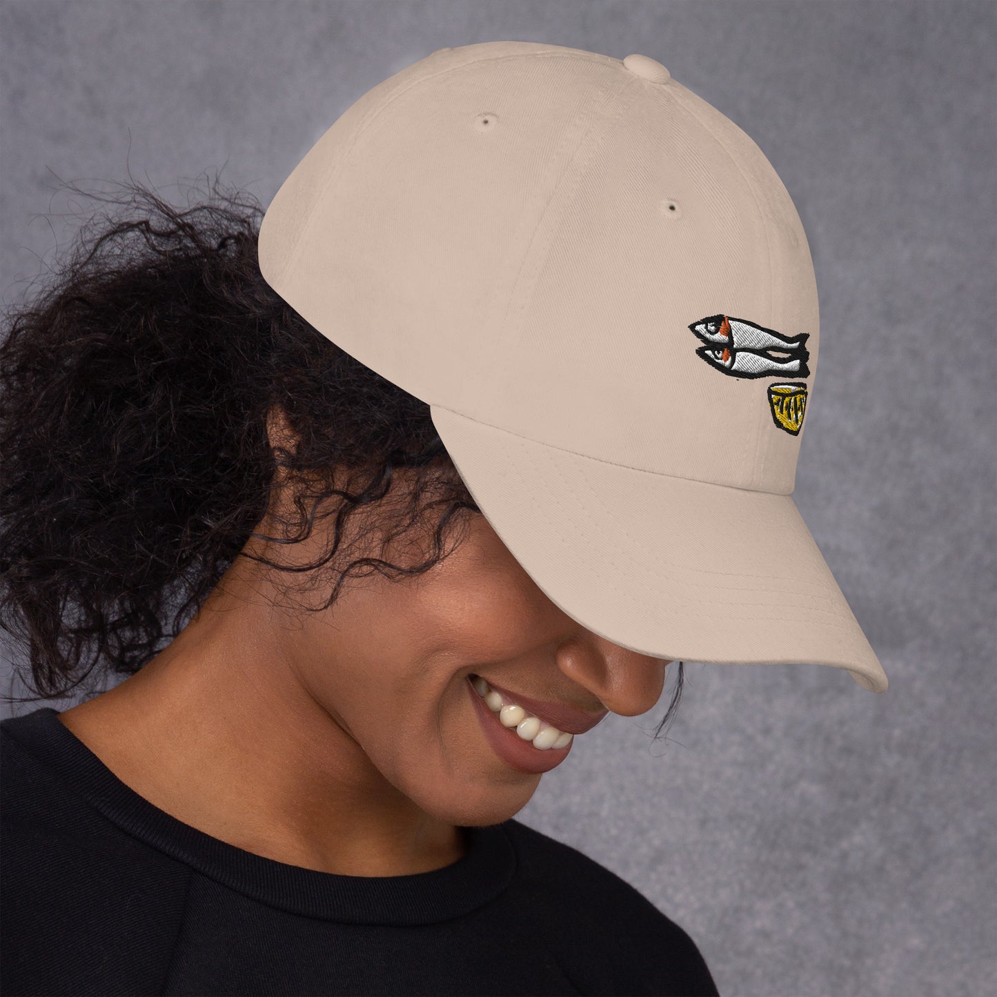 Sardines with Lemon Embroidered Cap