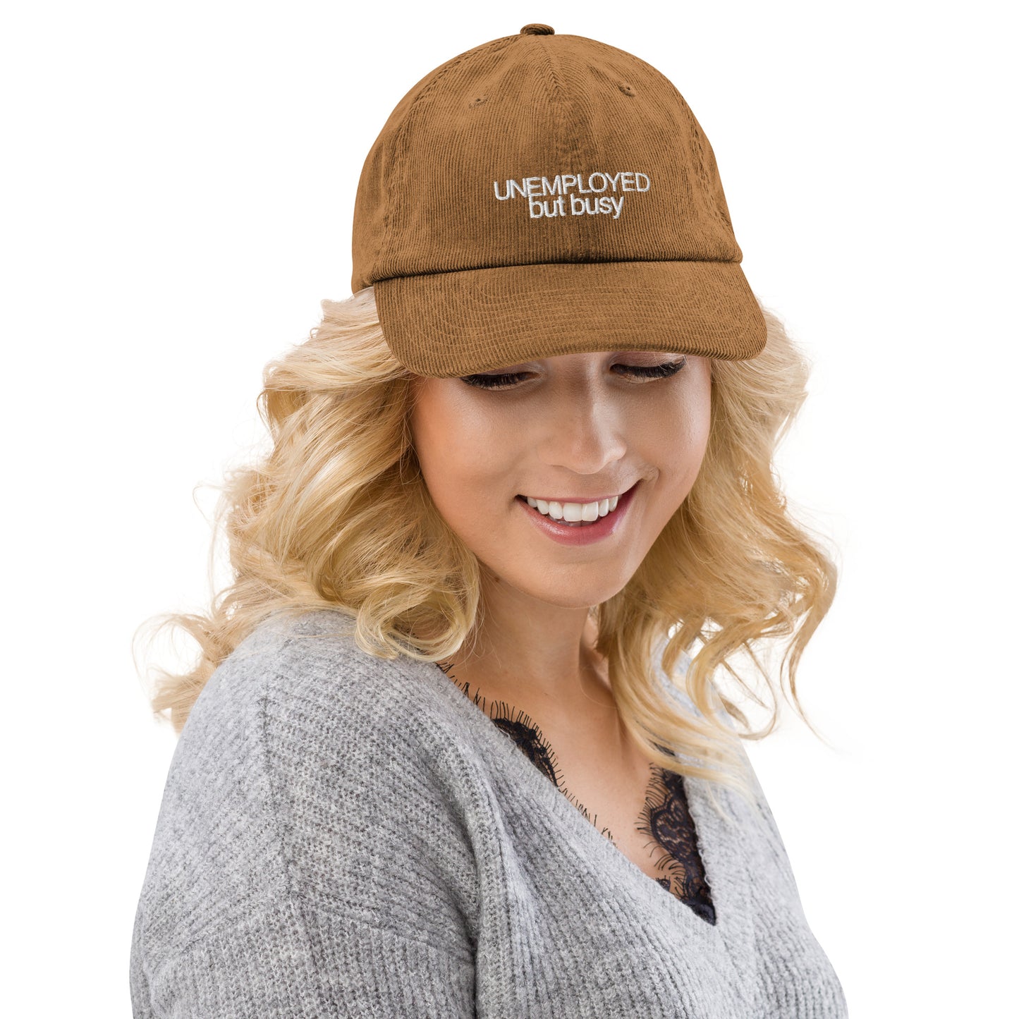 Unemployed but Busy Unisex Corduroy Hat