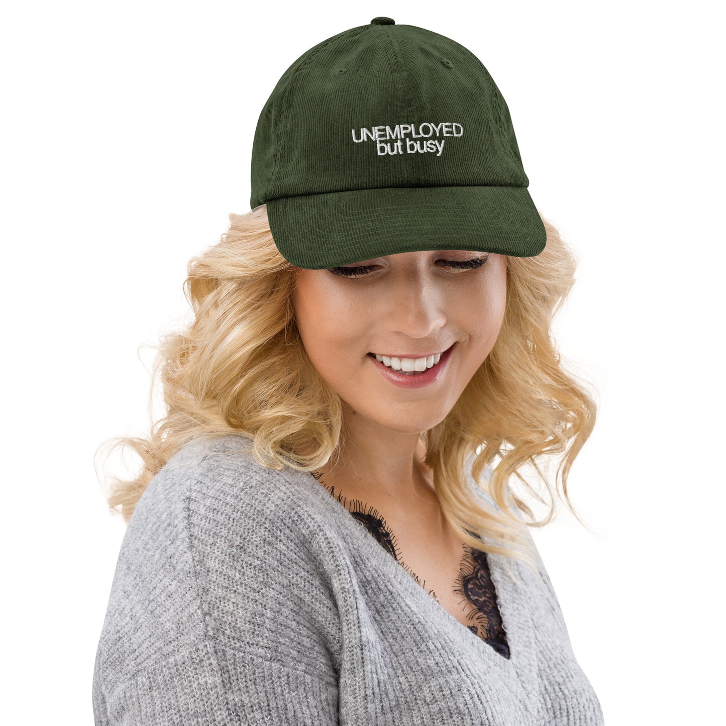 Unemployed but Busy Unisex Corduroy Hat