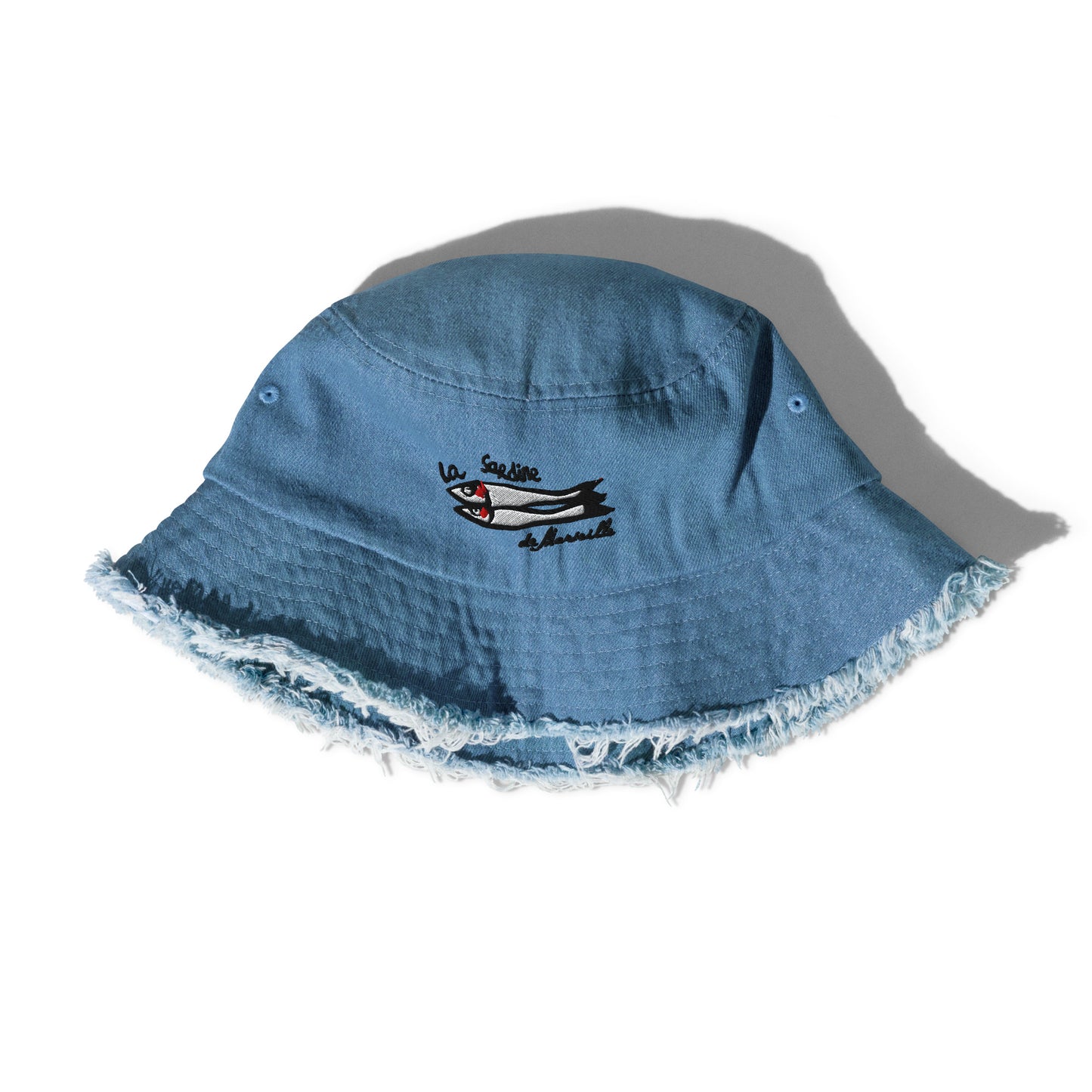 La Sardine De Marseille Distressed denim bucket hat