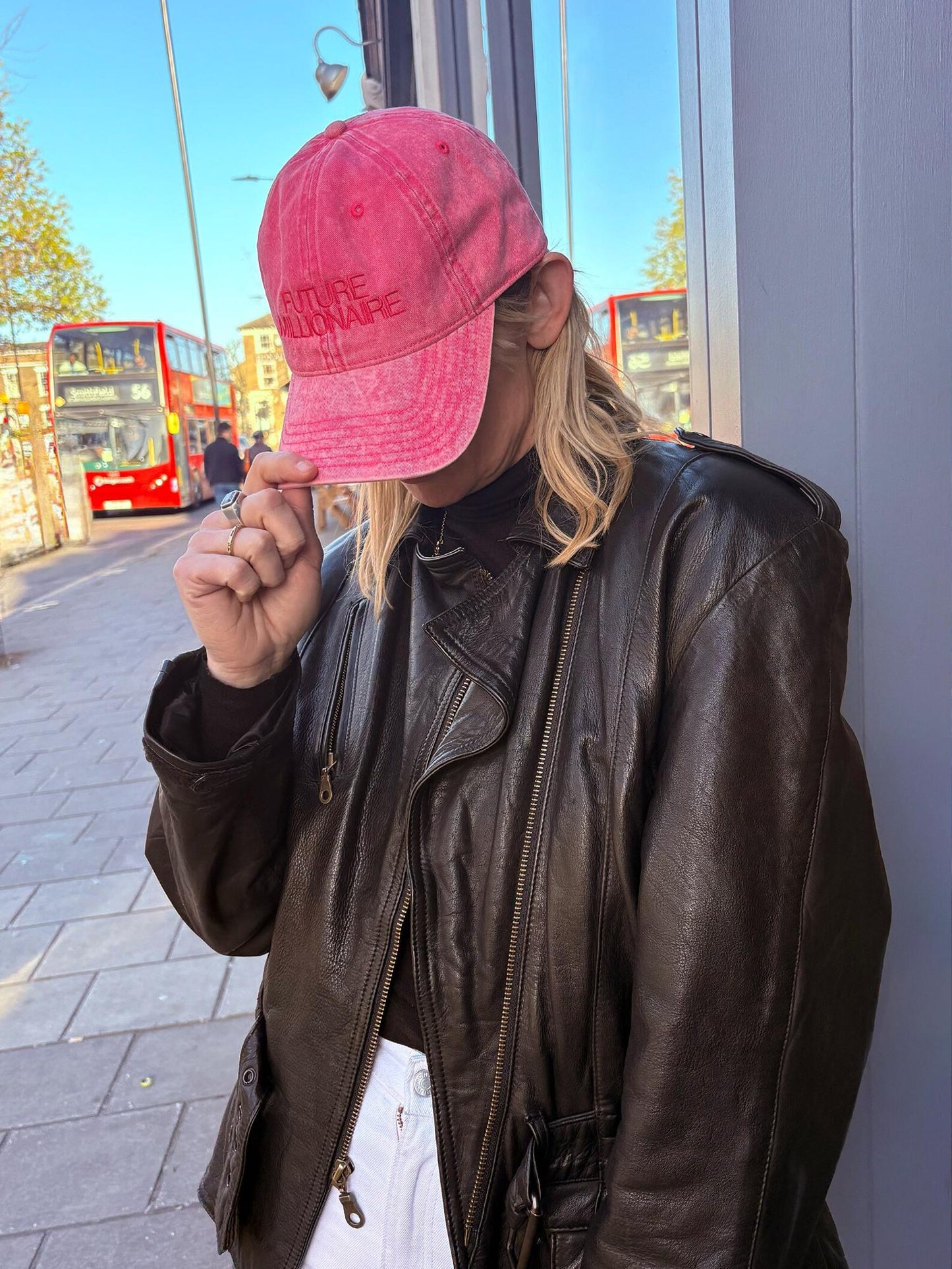 Future Millionaire Embroidered Washed Pink Unisex Cap