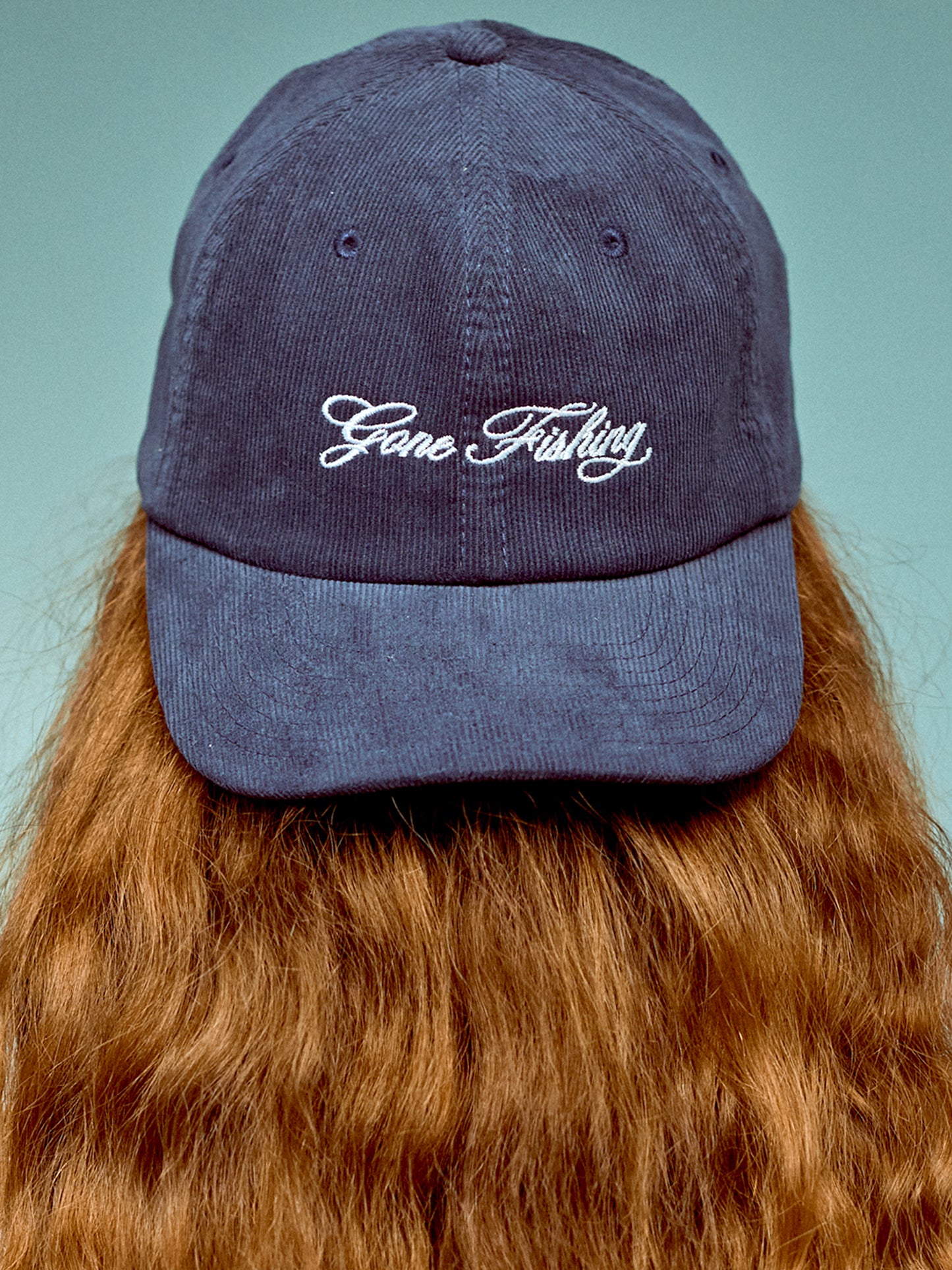 Gone Fishing Embroidered Unisex Corduroy Cap