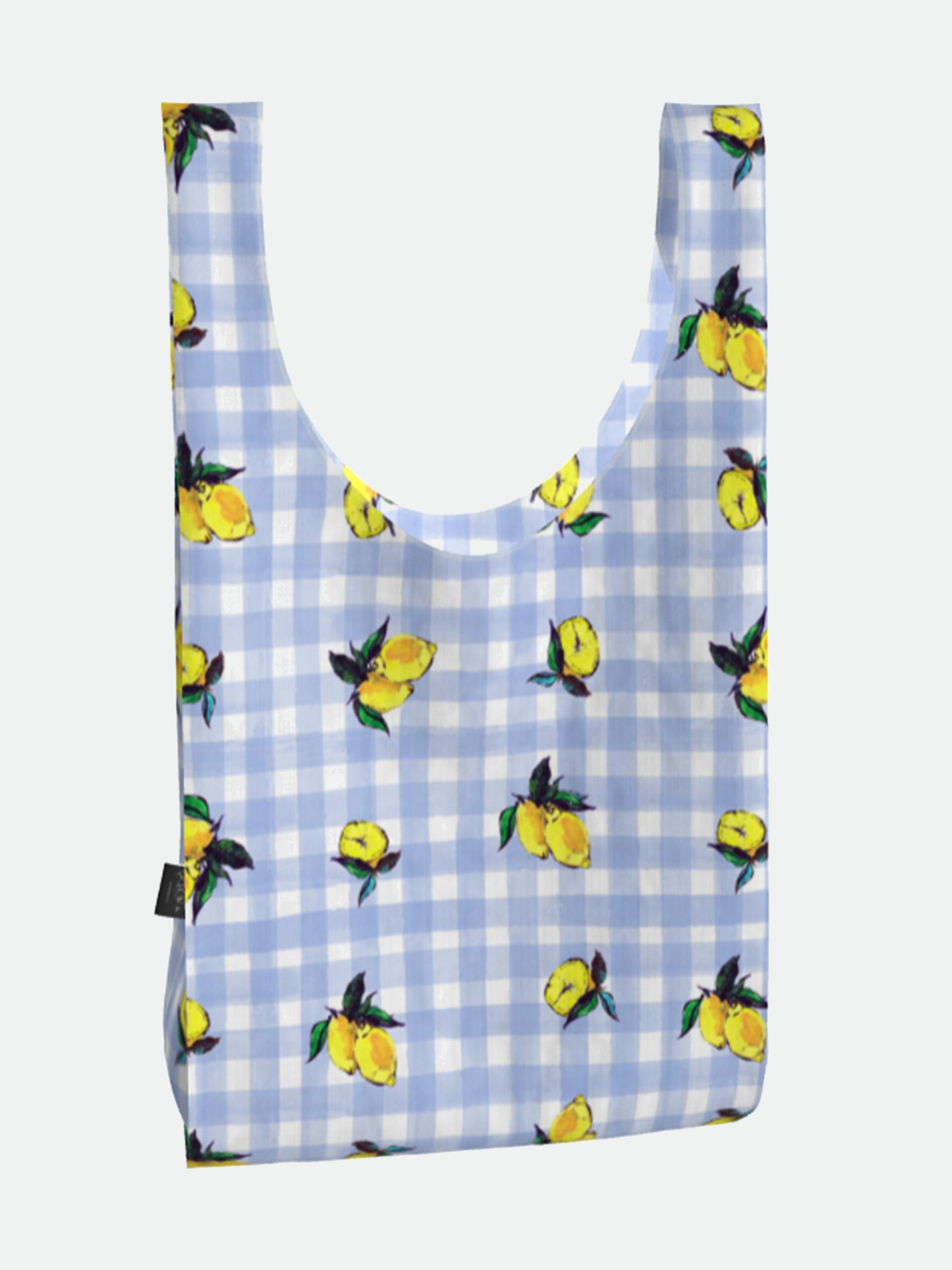 Lemon Gingham Print Parachute Waterproof Shopper Bag