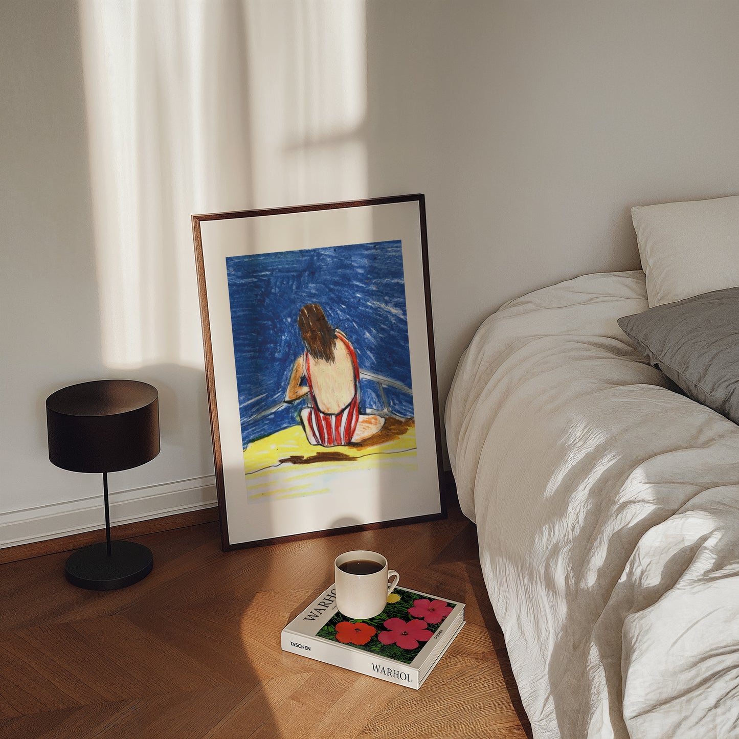 Lady on a boat. A3 Artwork. Unframed.