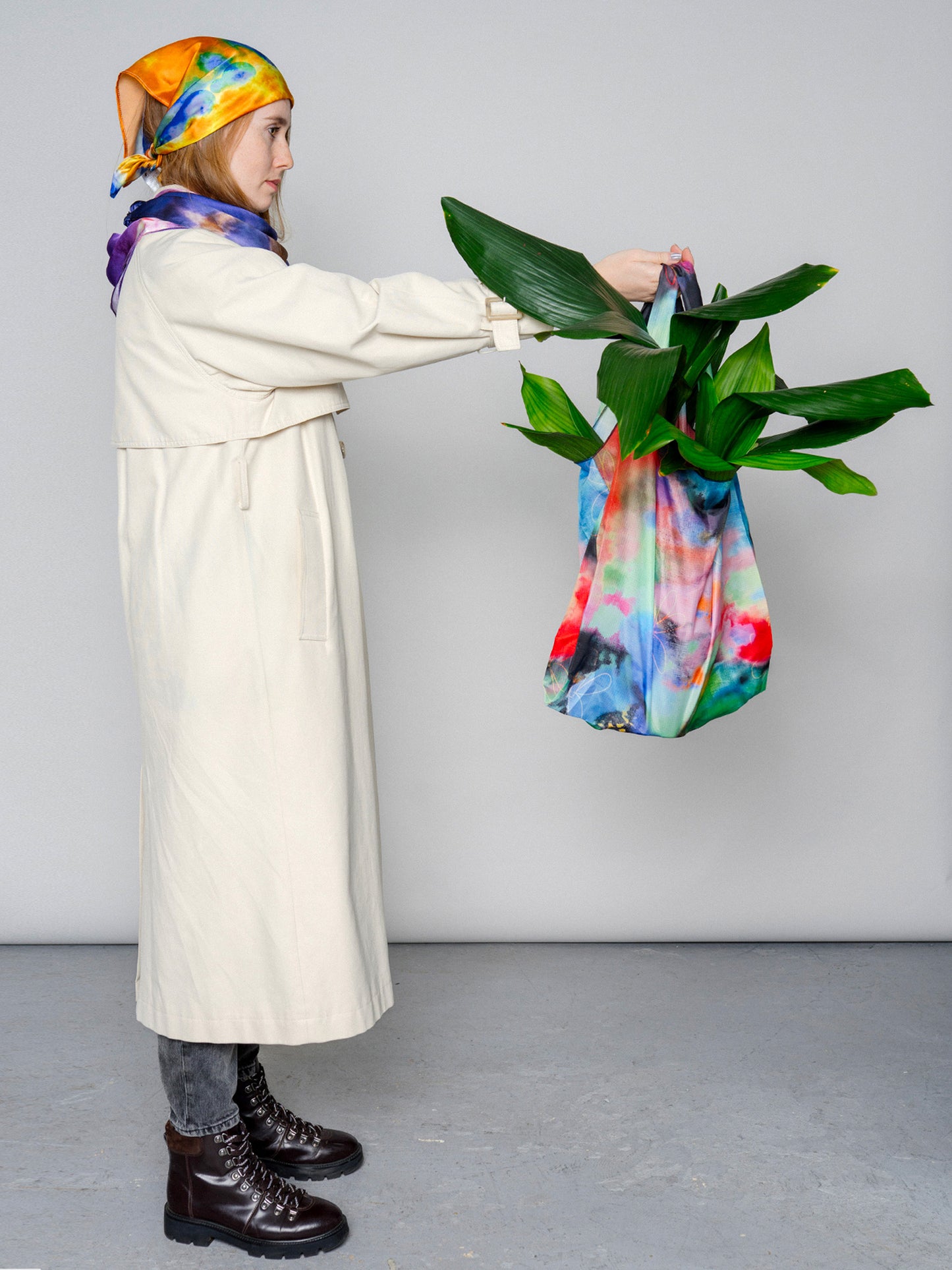 Tie Dye Printed Parachute Shopper Bag