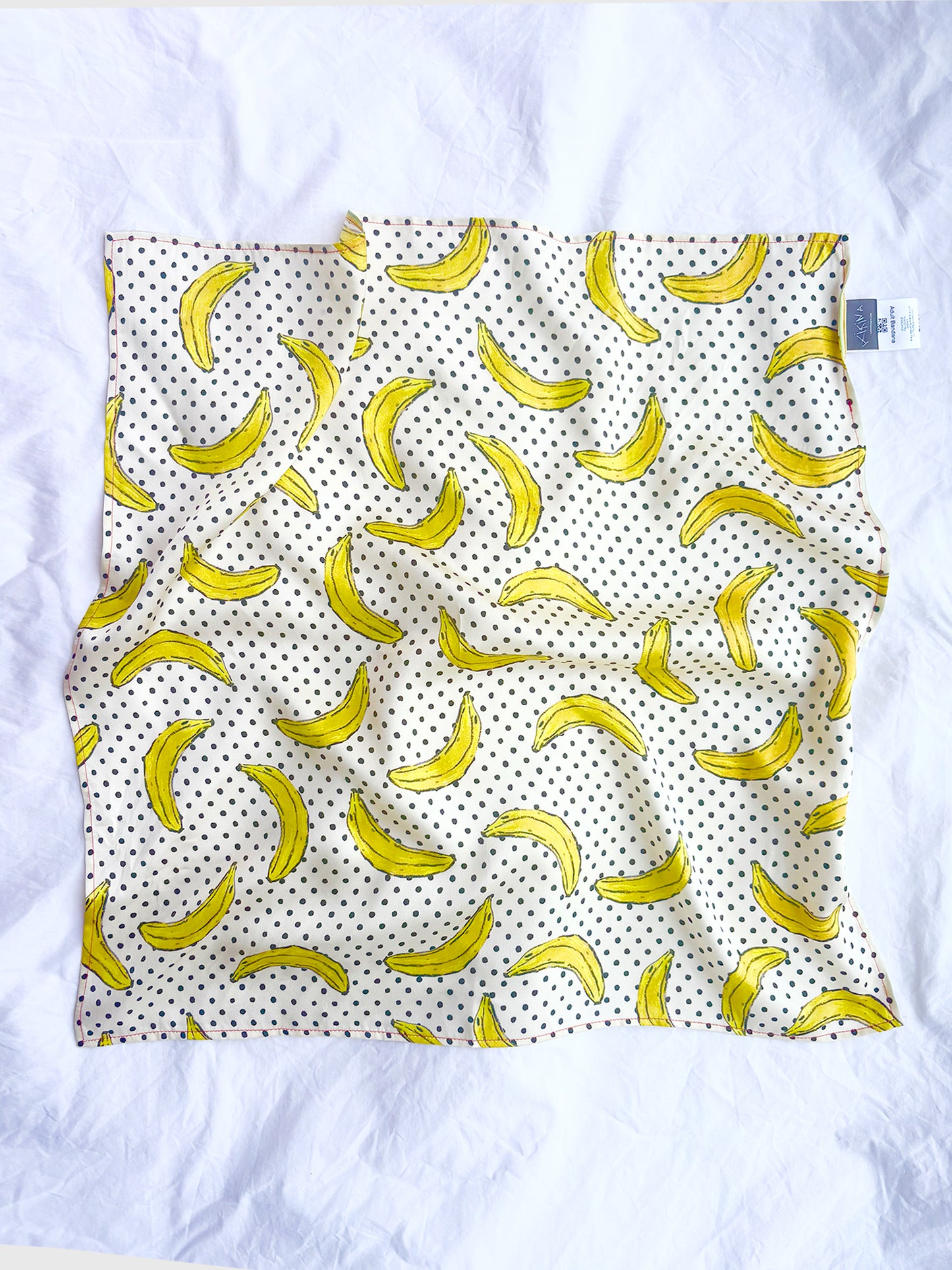 Banana polkadot Satin Silk Square Scarf