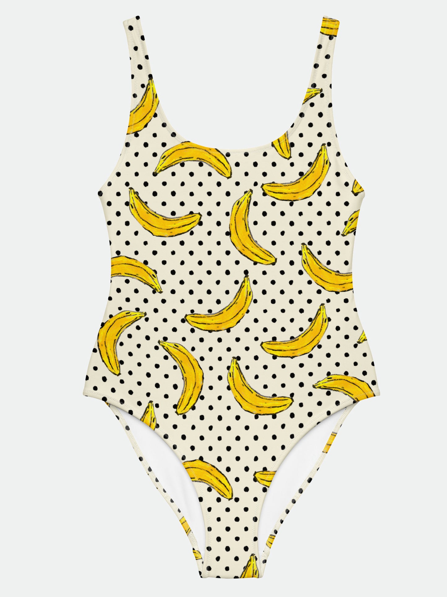 Banana Polkadot Scoop Back Swimsuit