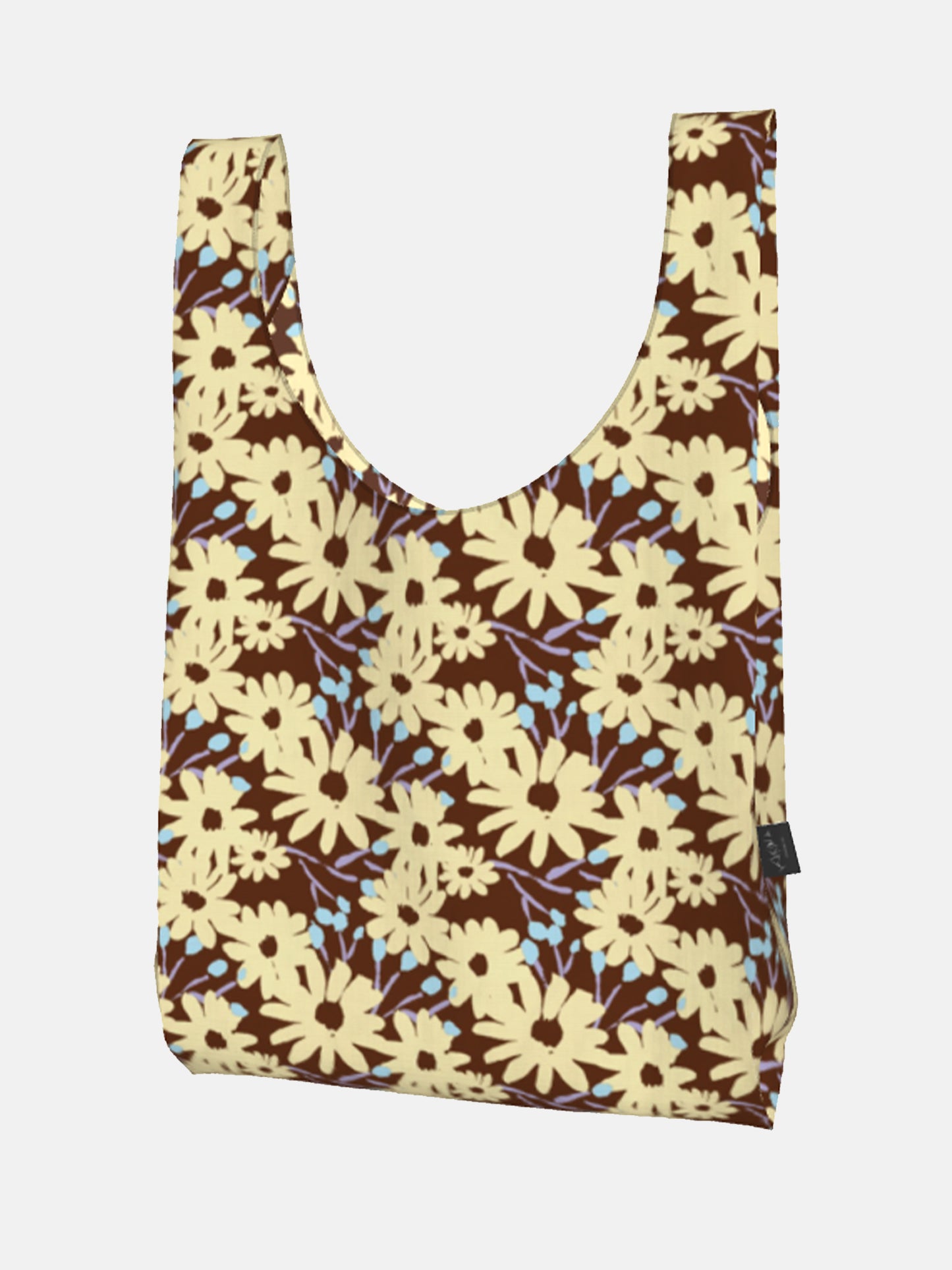 Painted Daisy Waterproof Shopper Bag in Chocolate