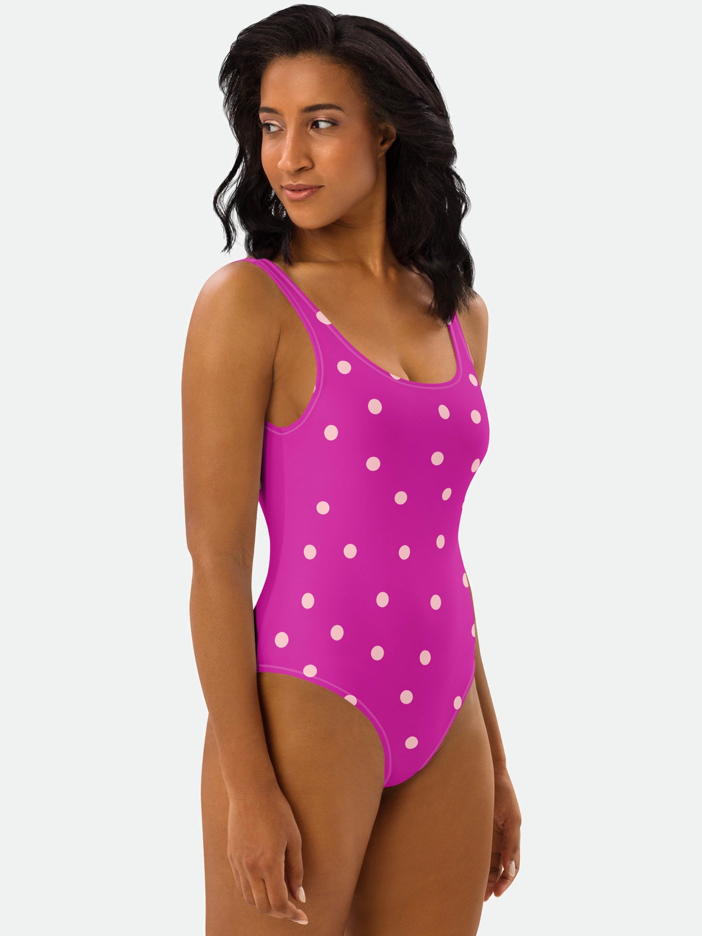 Dot One-Piece Swimsuit in Purple