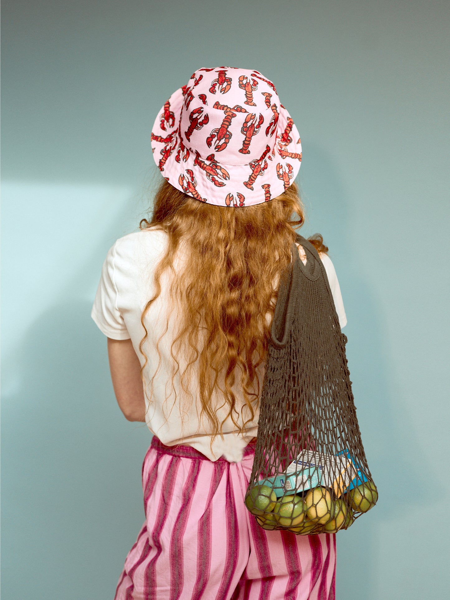 Red Painted Lobster Reversible Bucket Hat