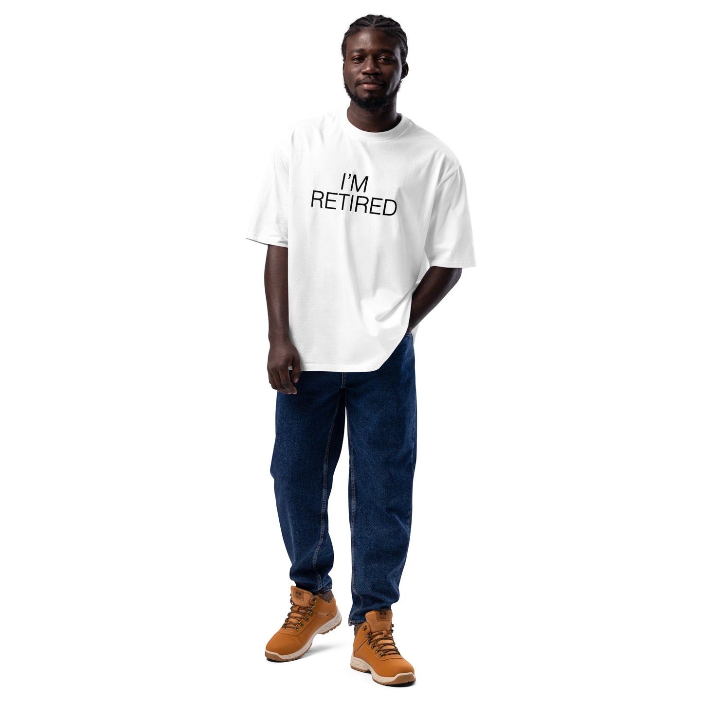 I'AM RETIRED Oversized heavyweight t-shirt