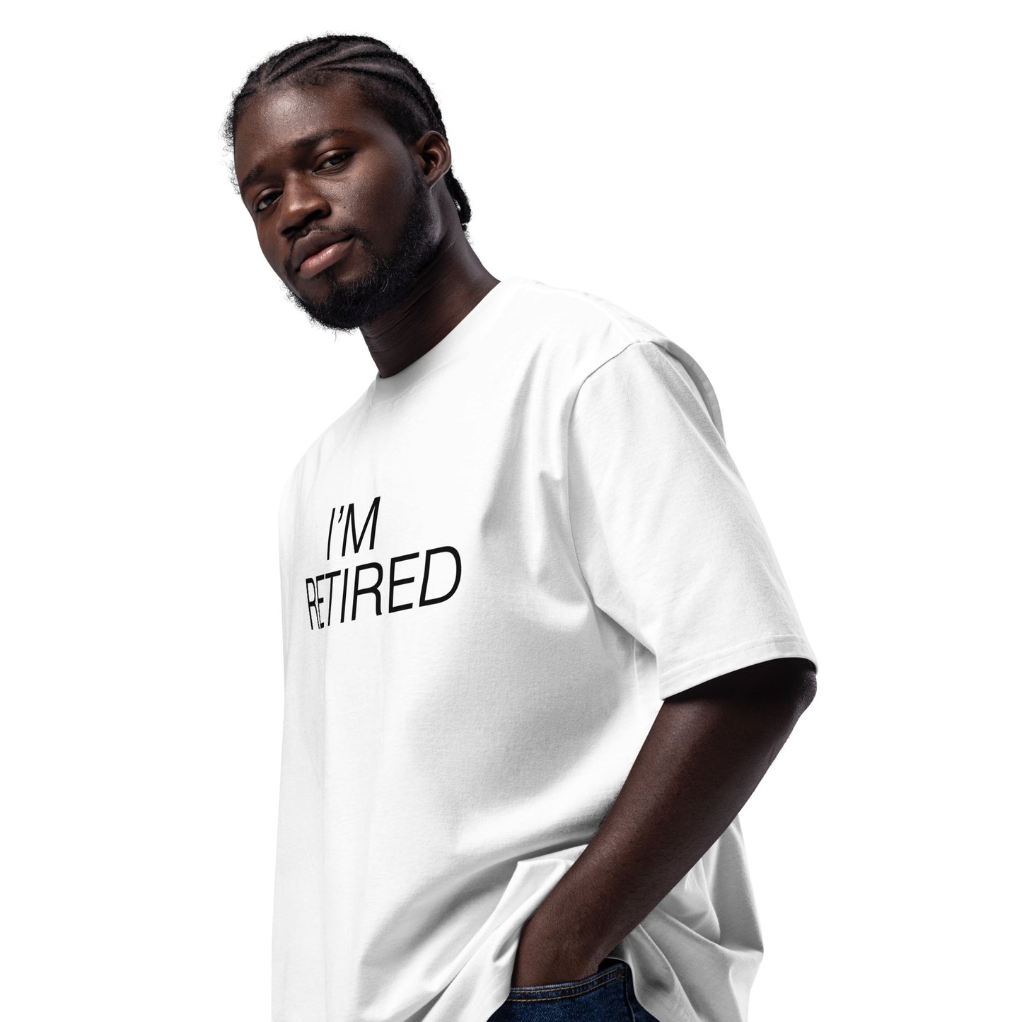 I'AM RETIRED Oversized heavyweight t-shirt
