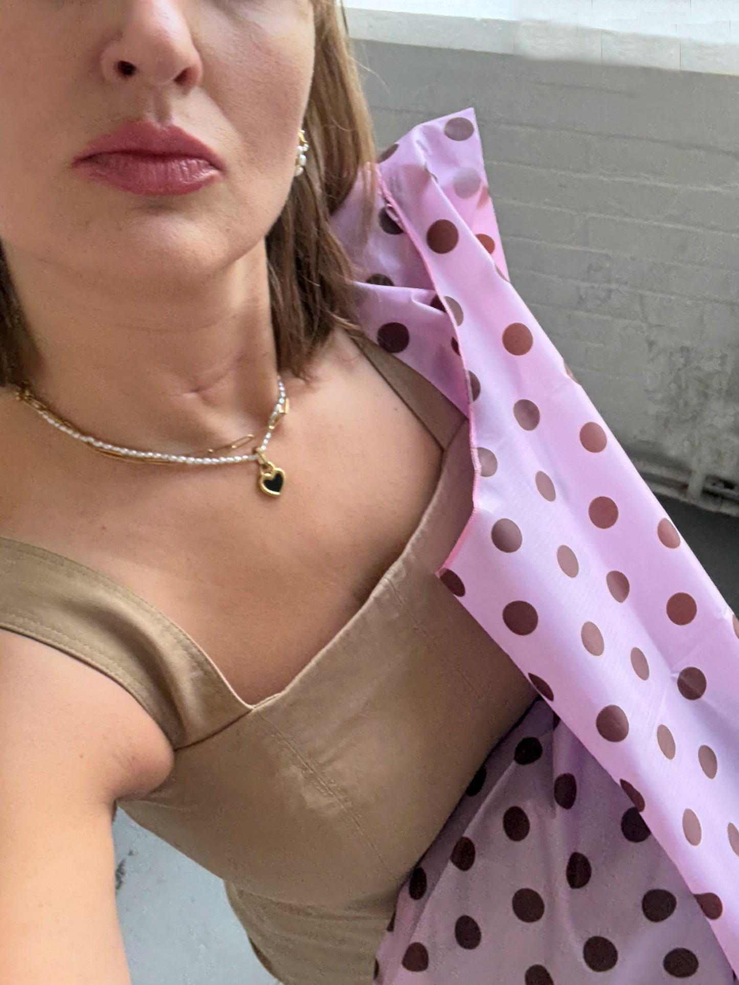 Polkadot Parachute Pink Waterproof Shopper Bag