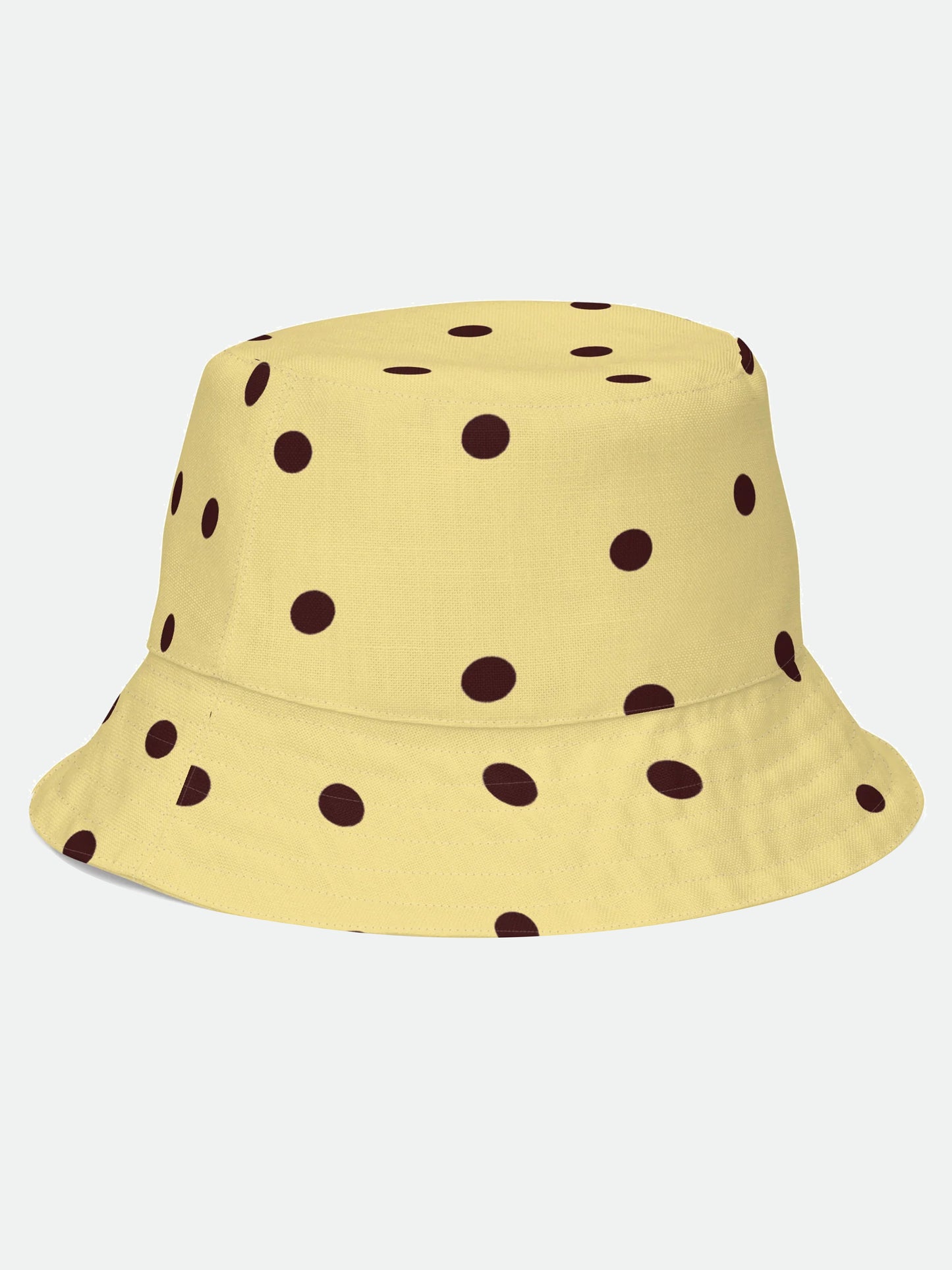 Polkdadot Butter Yellow Reversible Bucket Hat