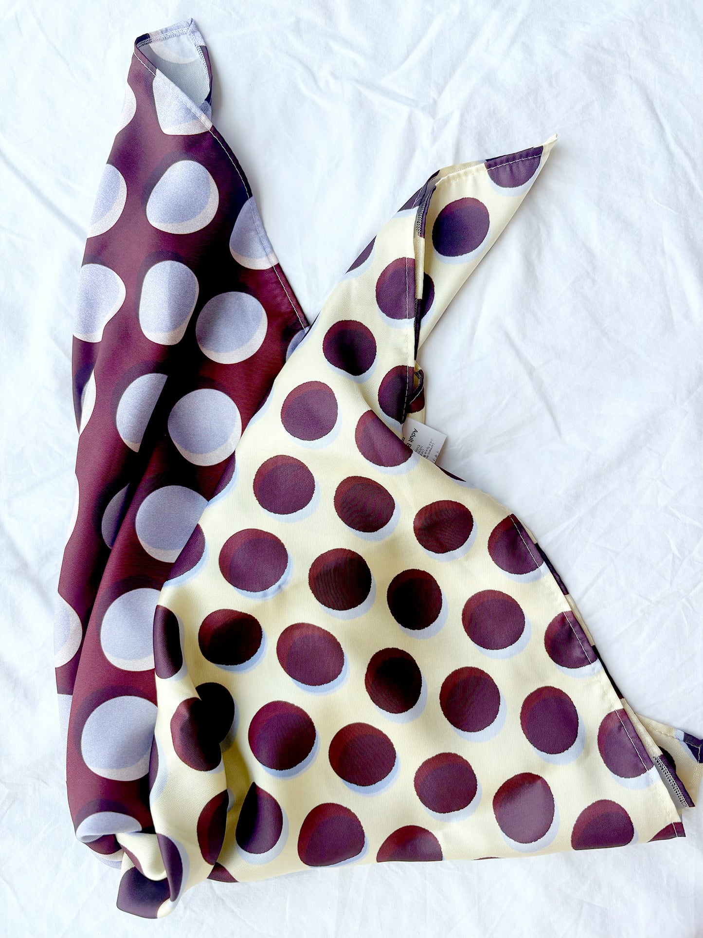 Polkadot Satin Bandana in Butter Yellow