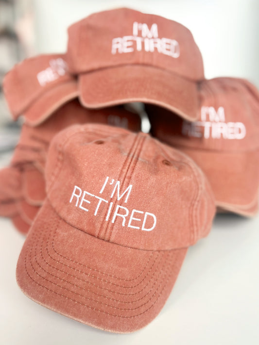 I'm Retired Embroidered Unisex Cap in Terracotta