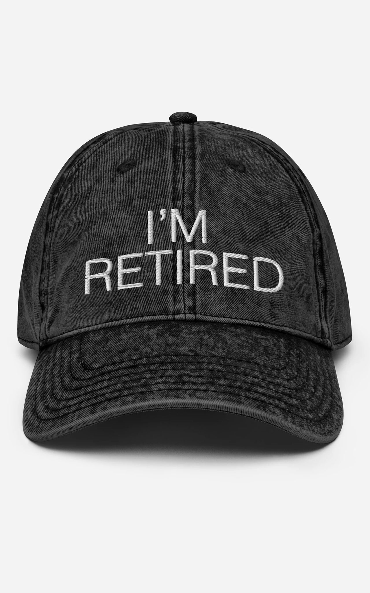 I'm Retired Unisex Washed Cap in Black